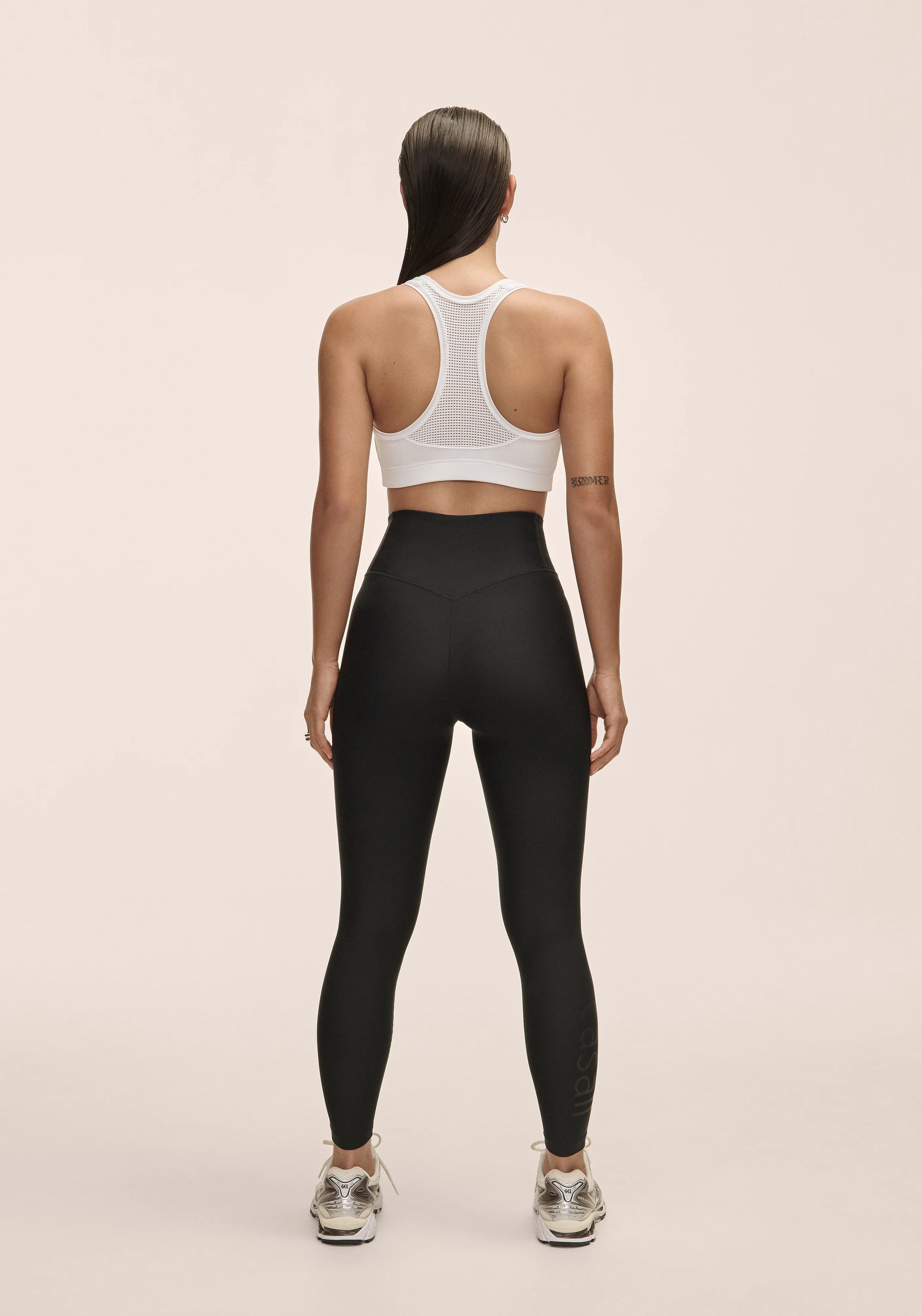 Graphic High Waist Tights - Black