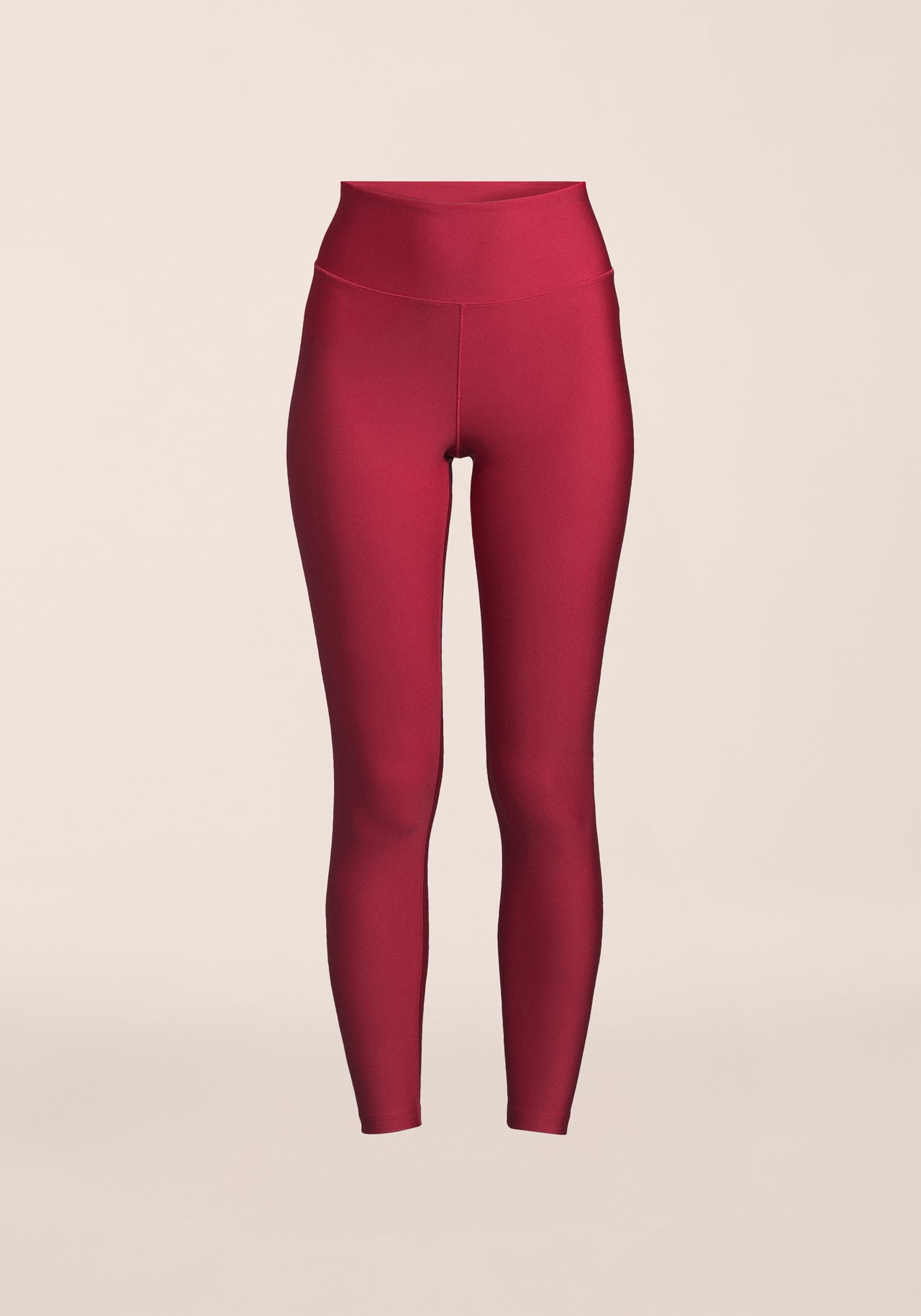 Graphic High Waist Tights - Maroon Red