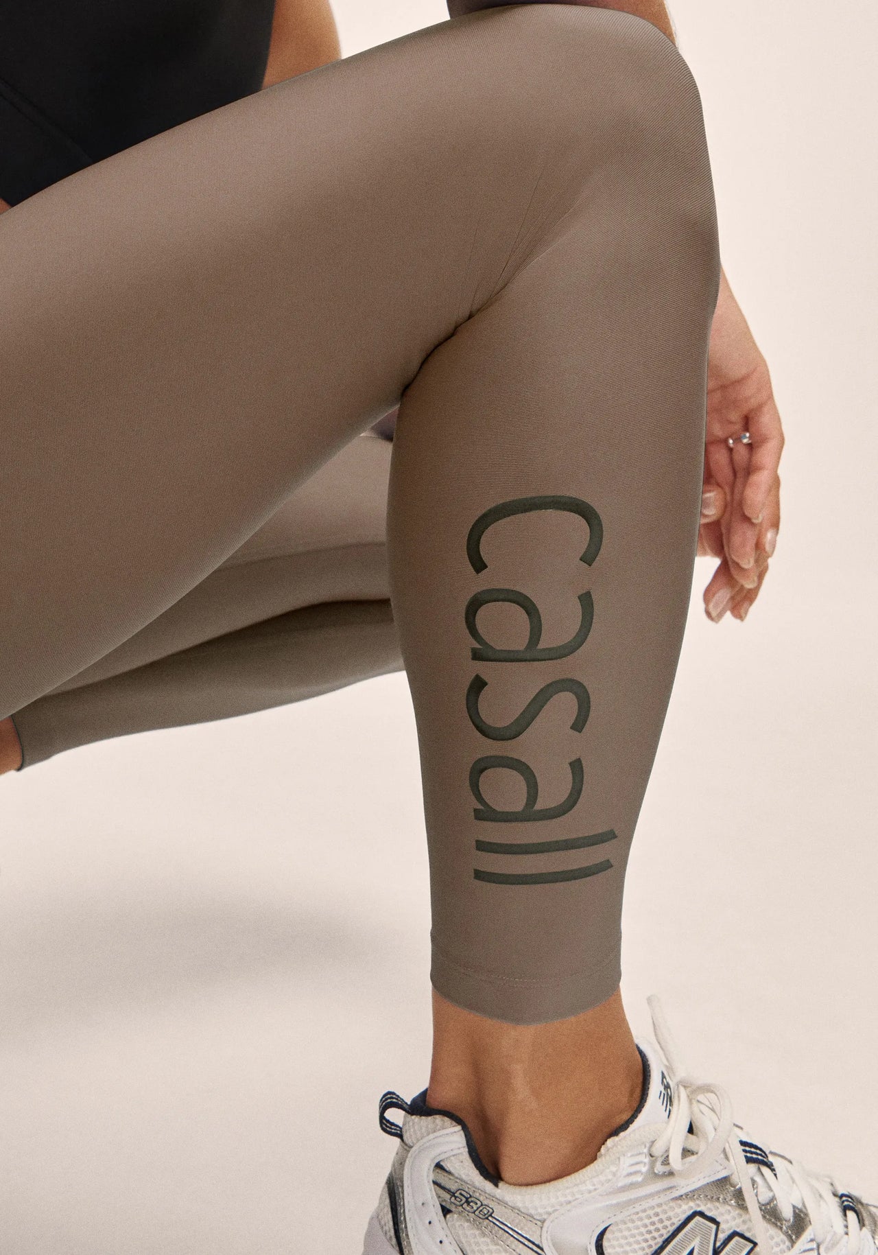 Graphic High Waist Tights - Khaki