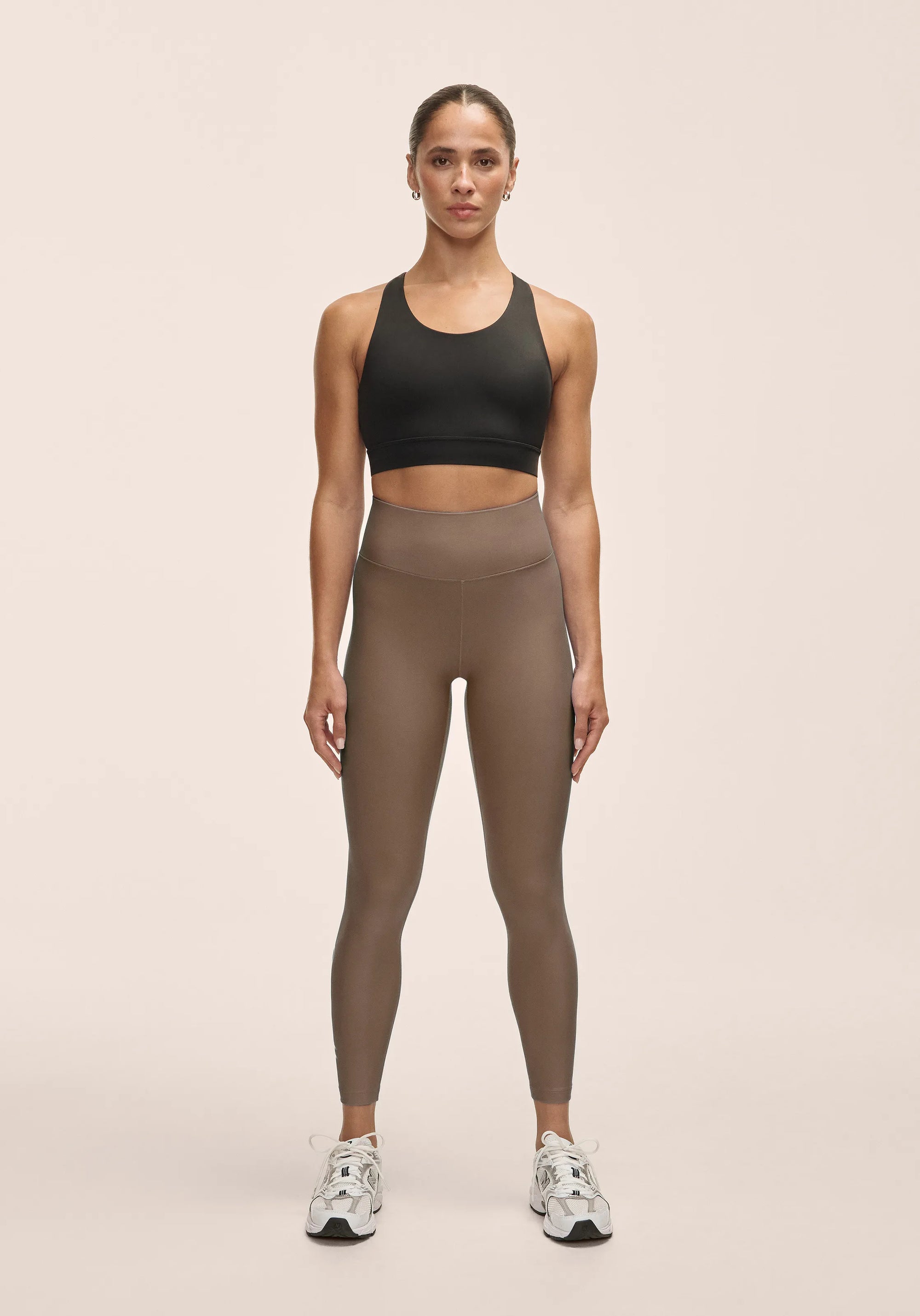 Graphic High Waist Tights - Khaki