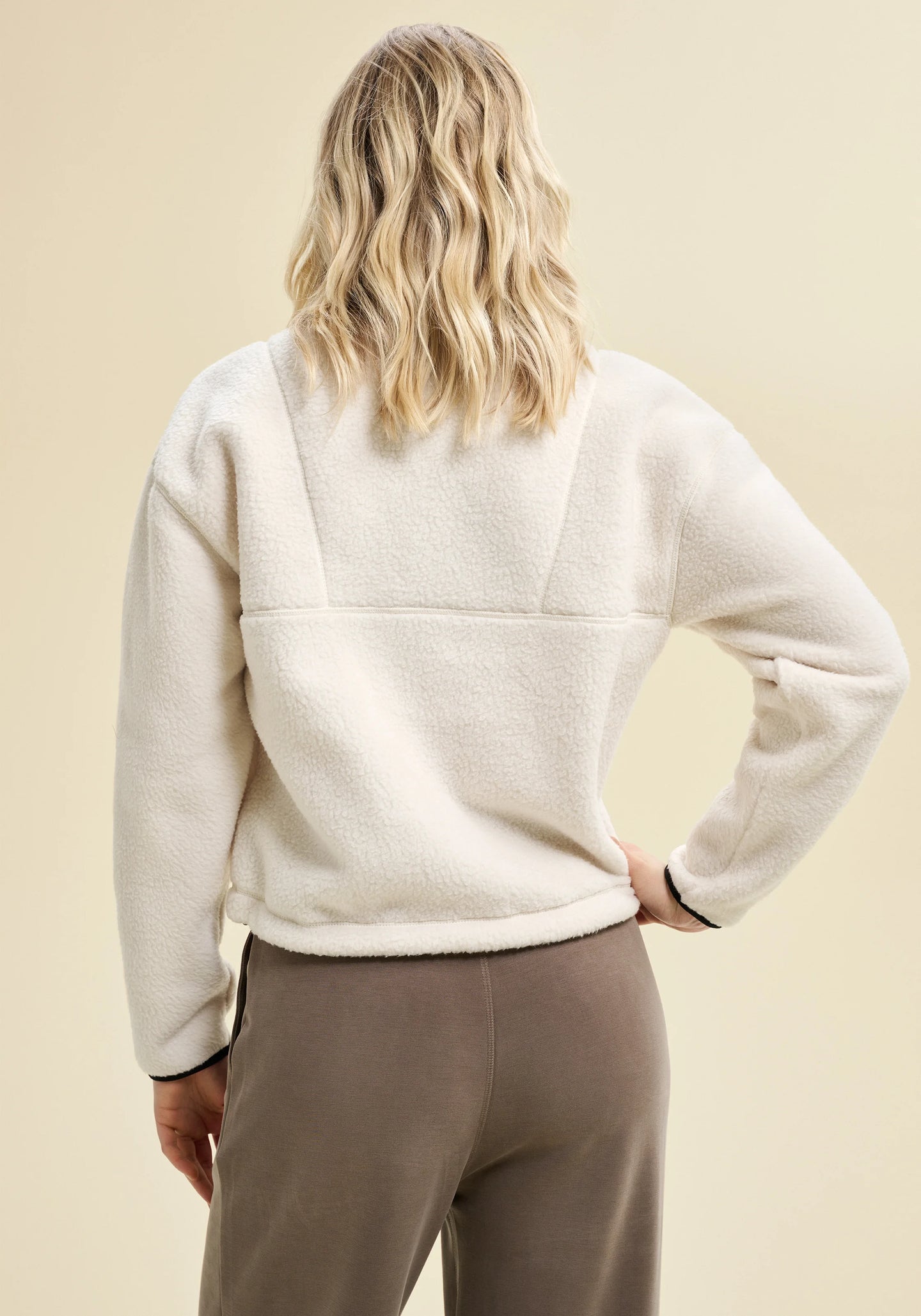 Pile Half Zip - Off white
