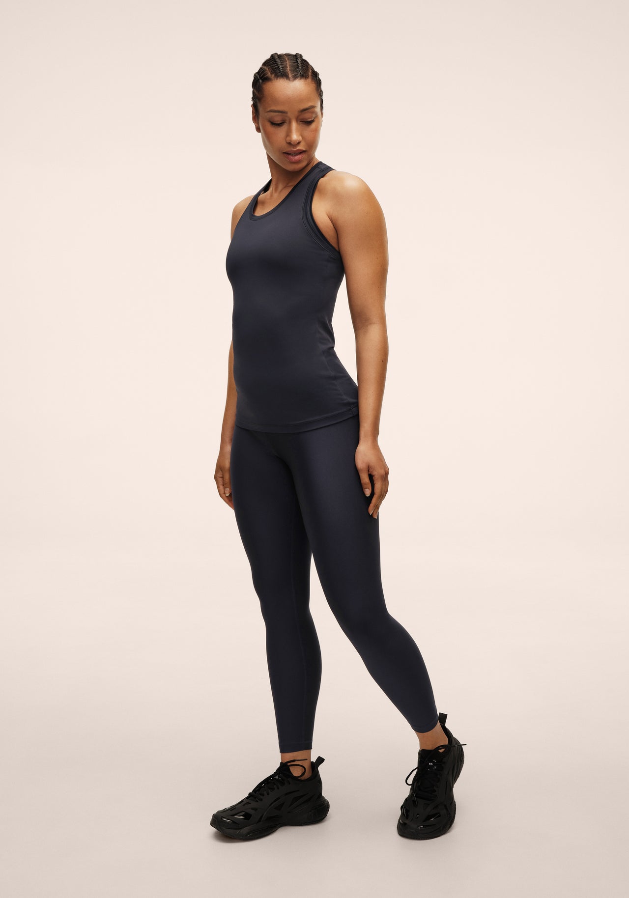 Overlap High Waist Tights - Core Blue