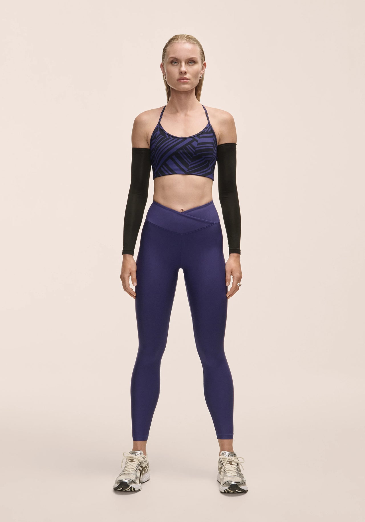 Overlap High Waist Tights - Purple Eclipse