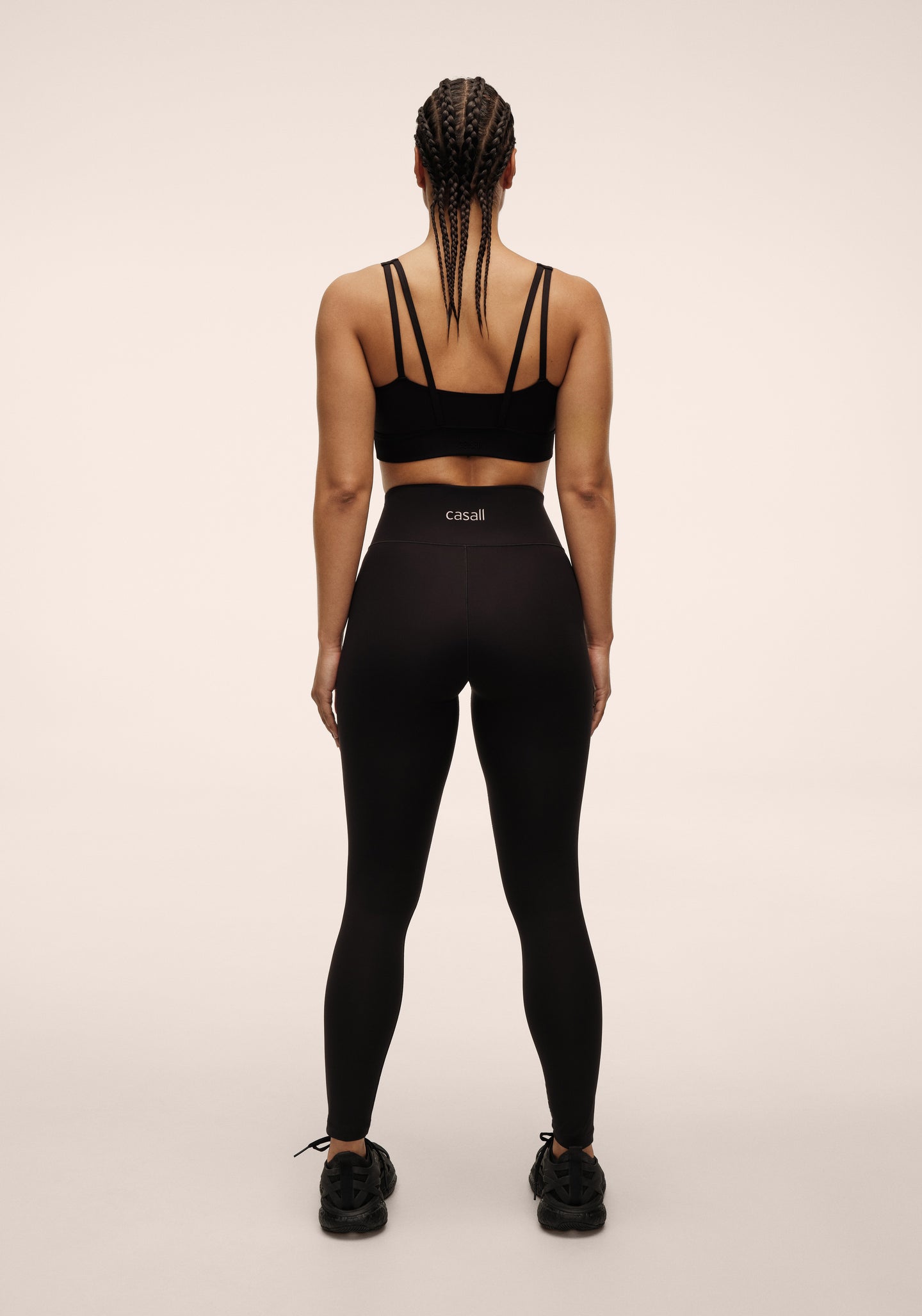 Overlap High Waist Tights - Black