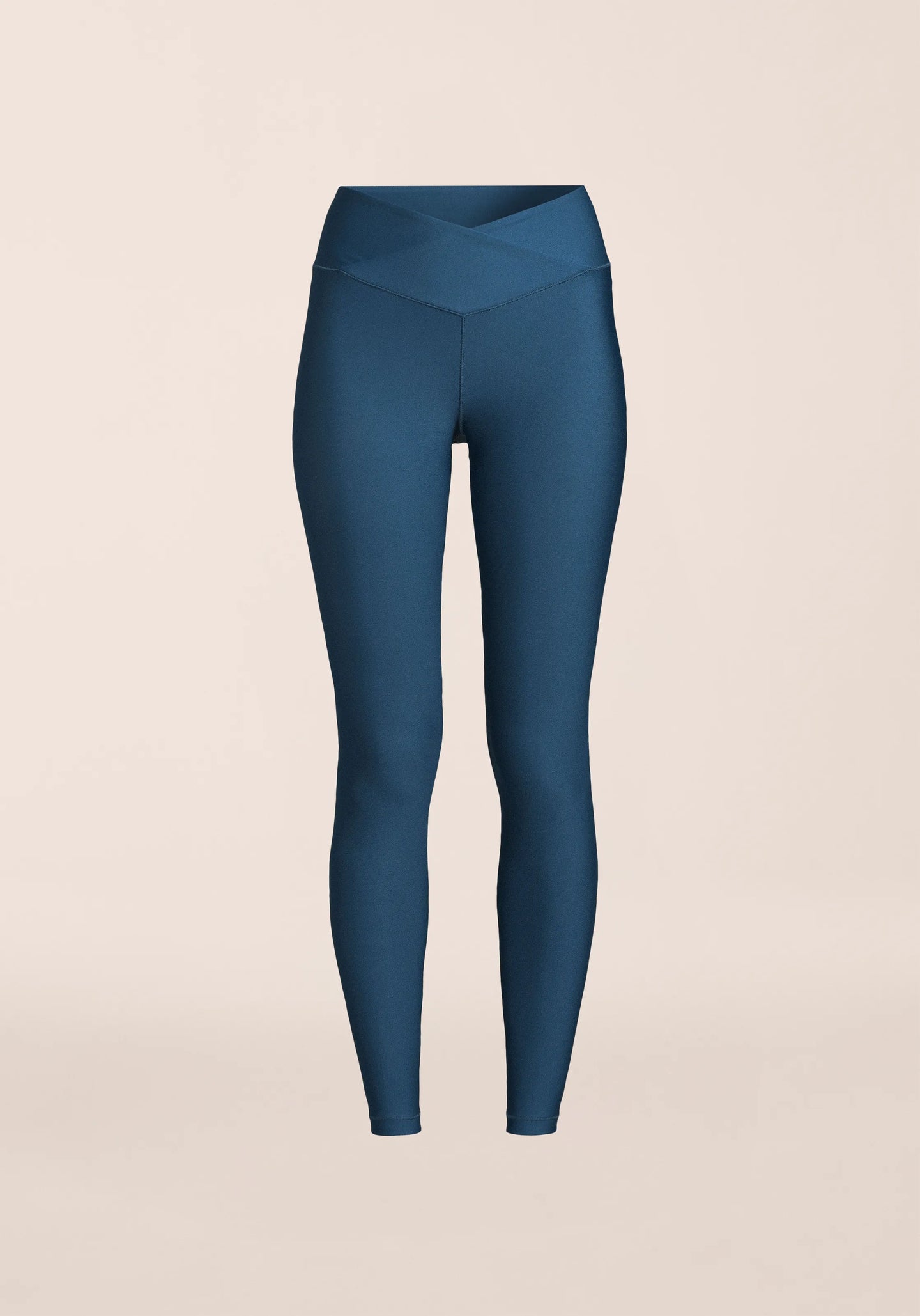 Overlap High Waist Tights - True Blue