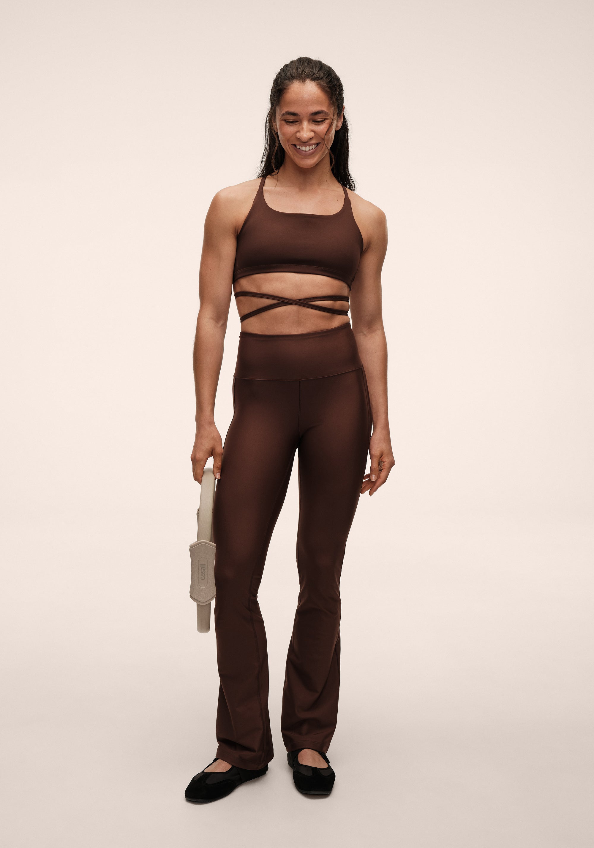 Flare High Waist Pant - Dark Brown