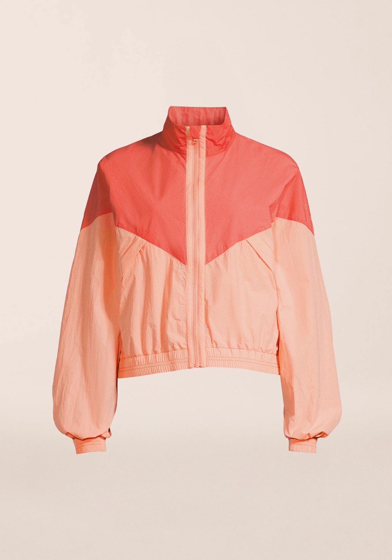 Color Block Track Jacket - Peach