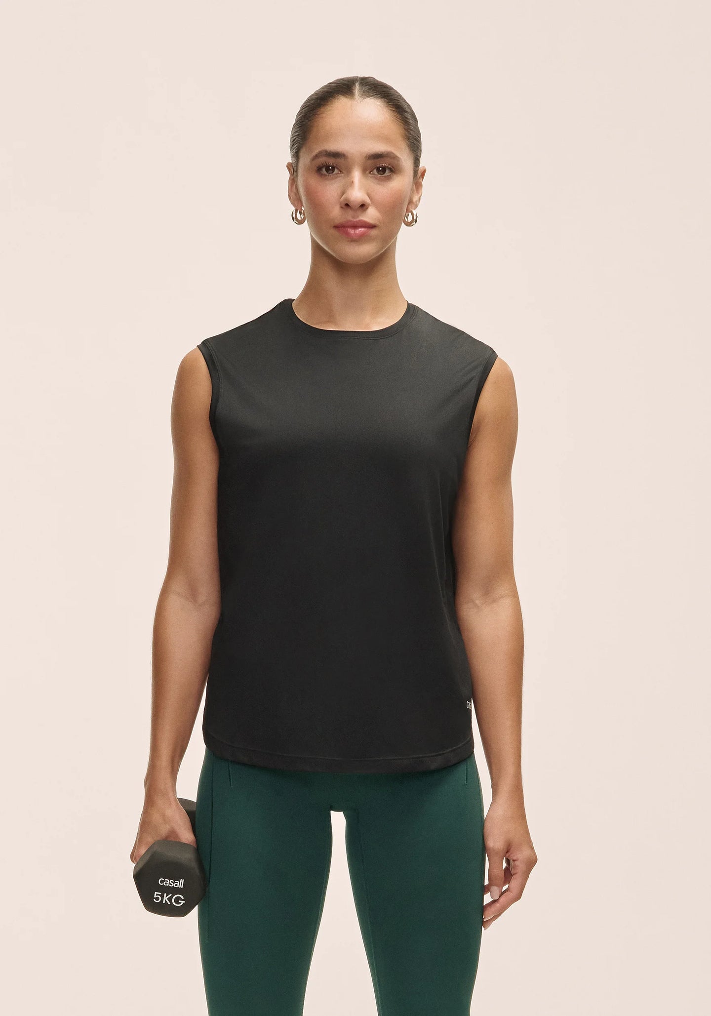 Laser Mesh Muscle Tank Black
