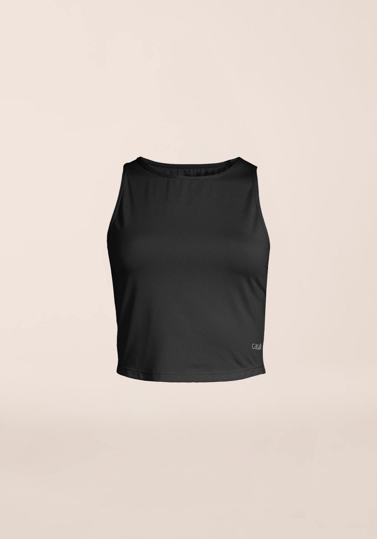 Laser Mesh Crop Top - Black