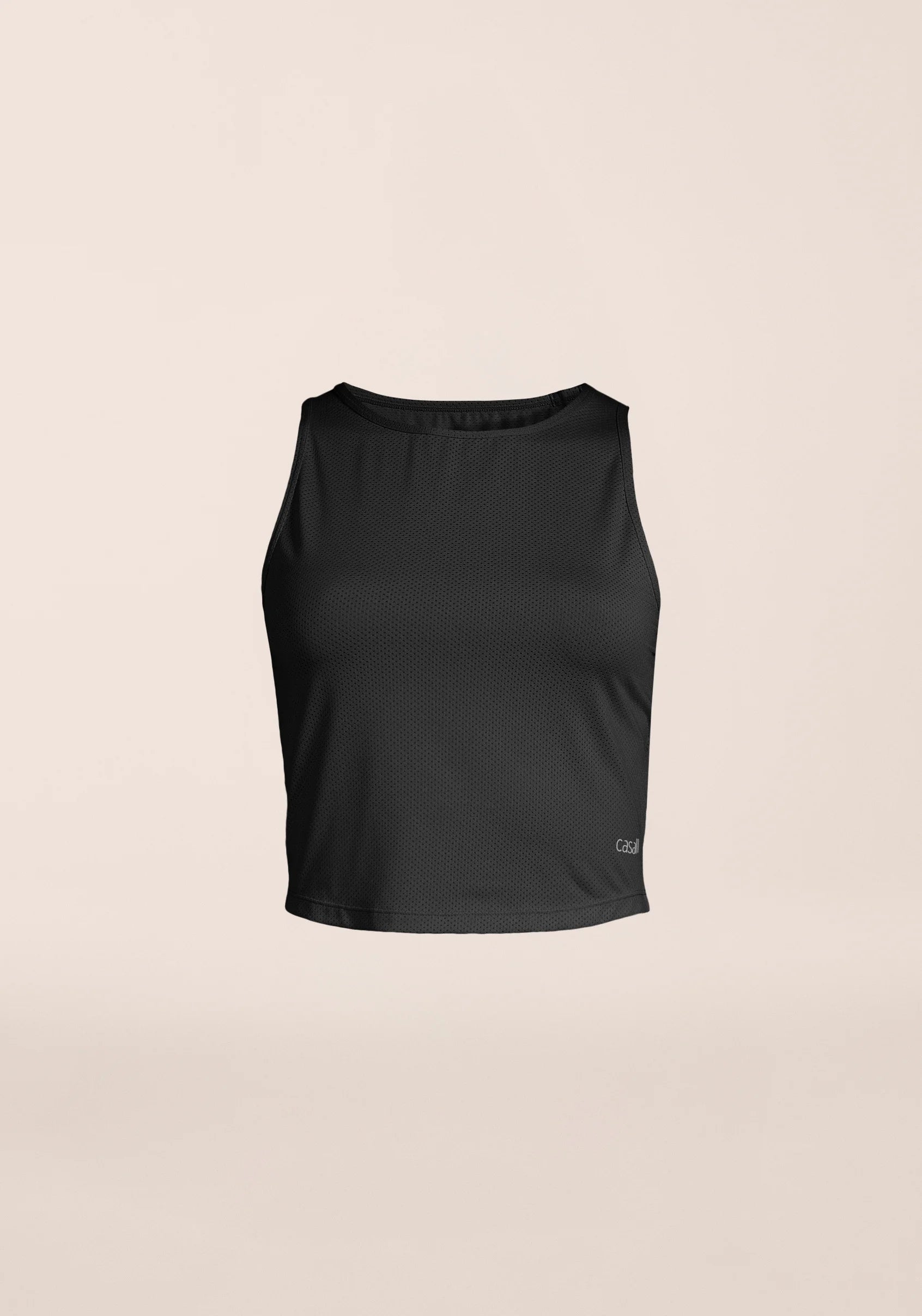 Laser Mesh Crop Top - Black