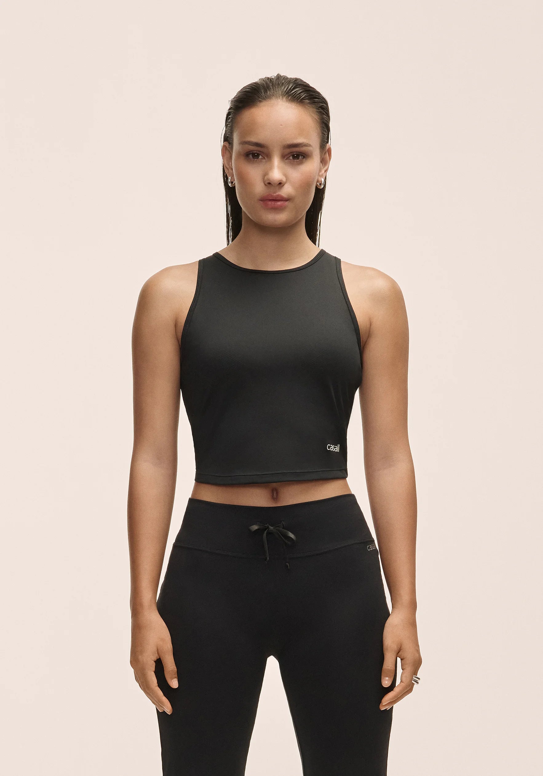Laser Mesh Crop Top Black