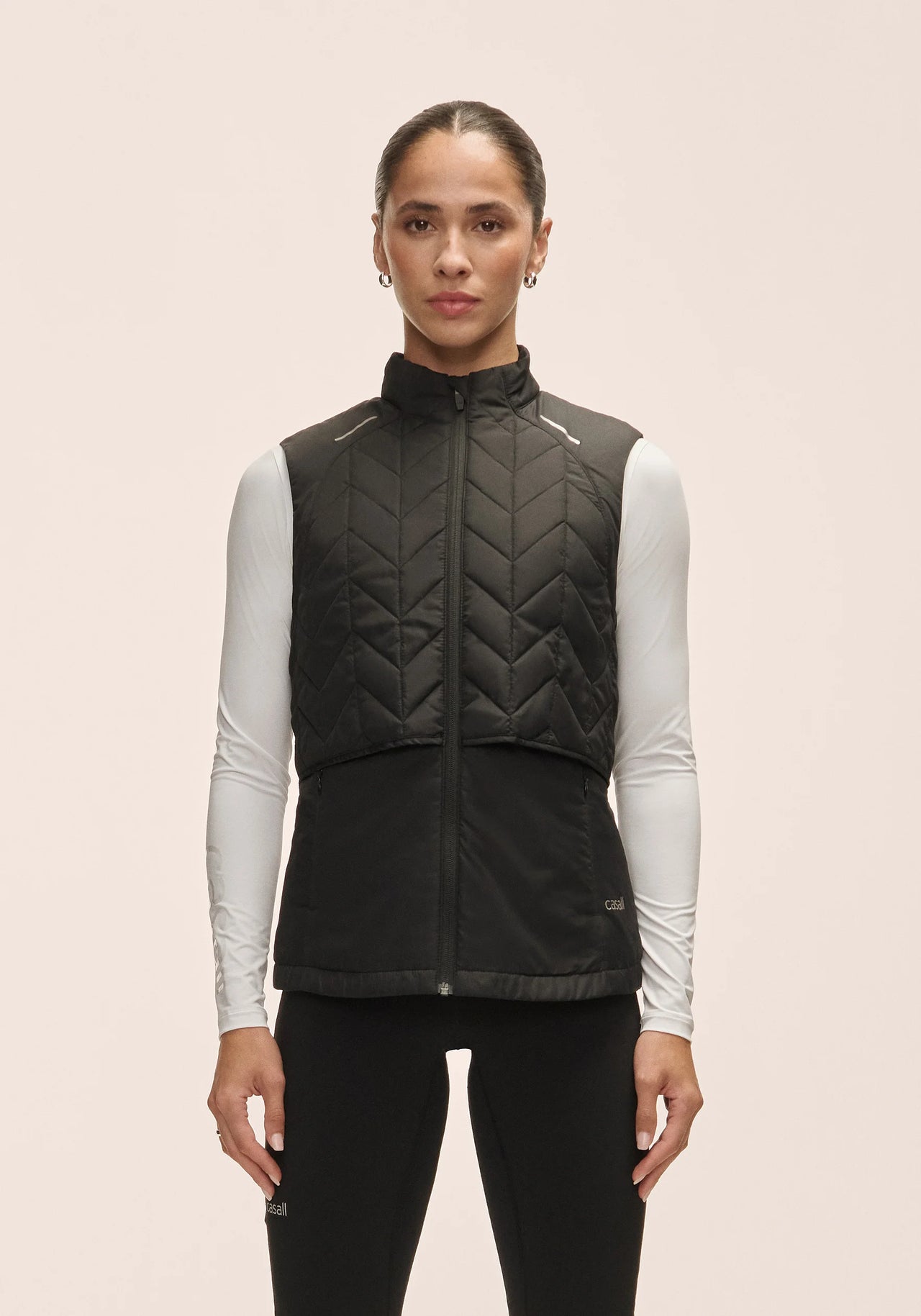 Quilted Running Vest - Black