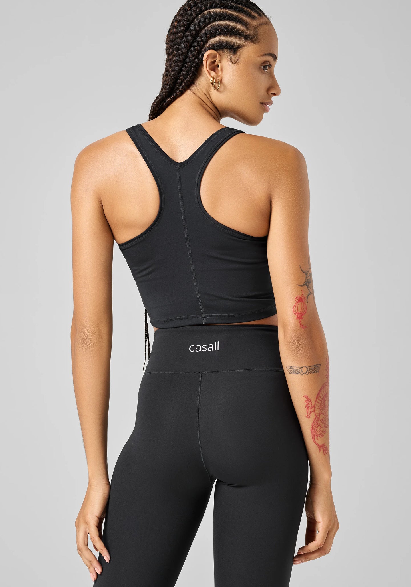Sharp Back Sport Top - Black