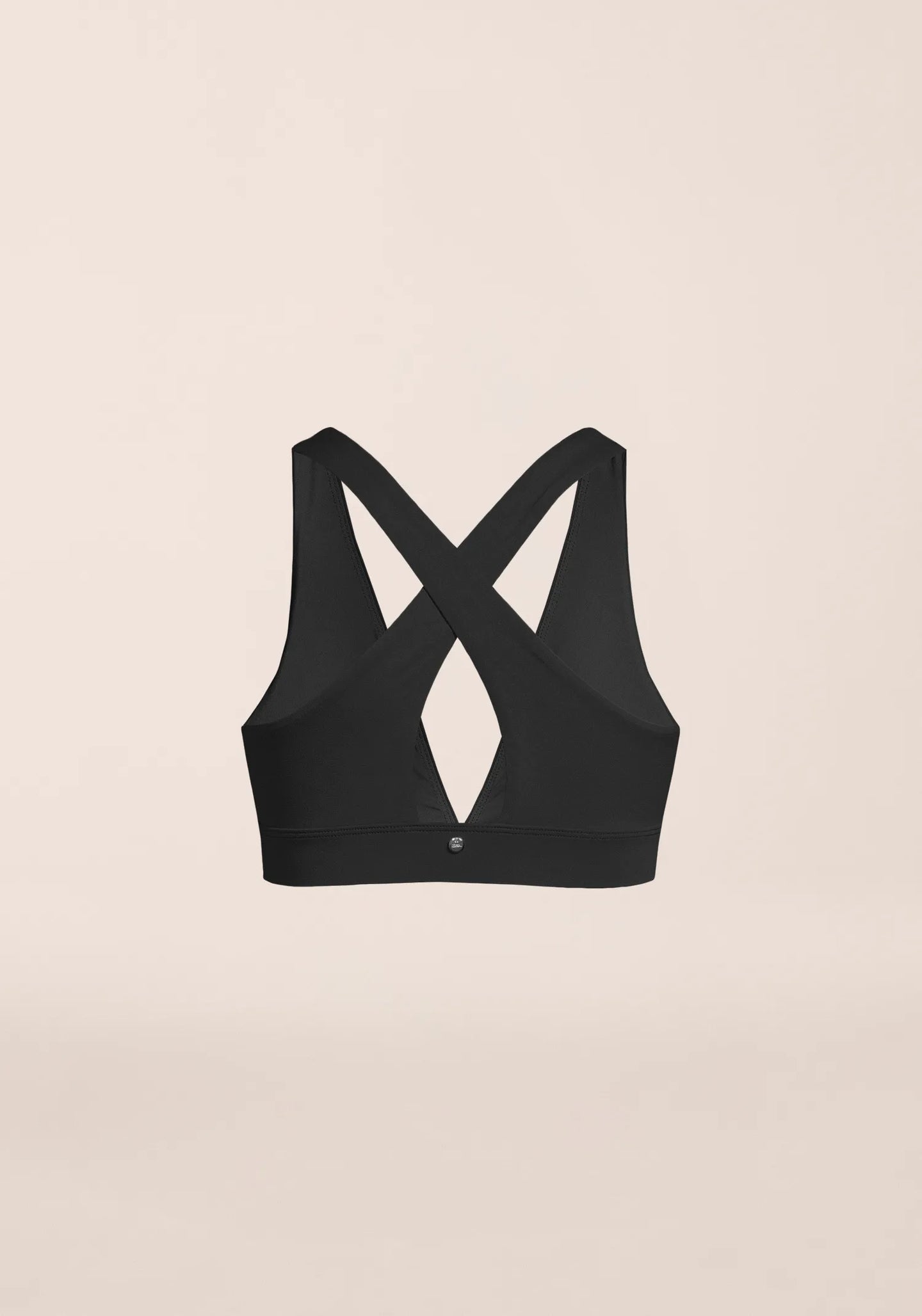 V-Neck Crossback Bikini Top - Black