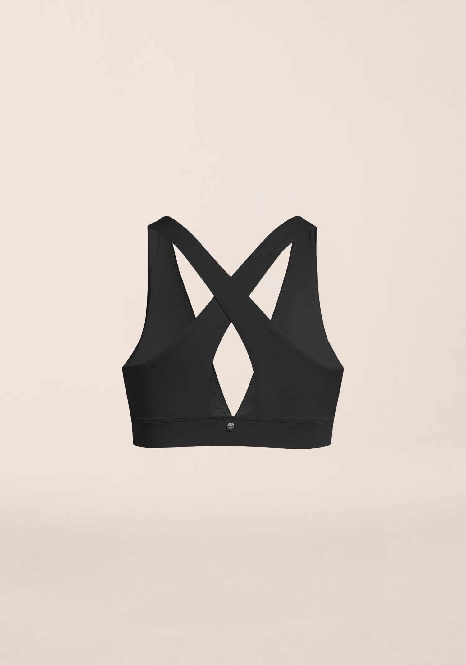 V-Neck Crossback Bikini Top - Black