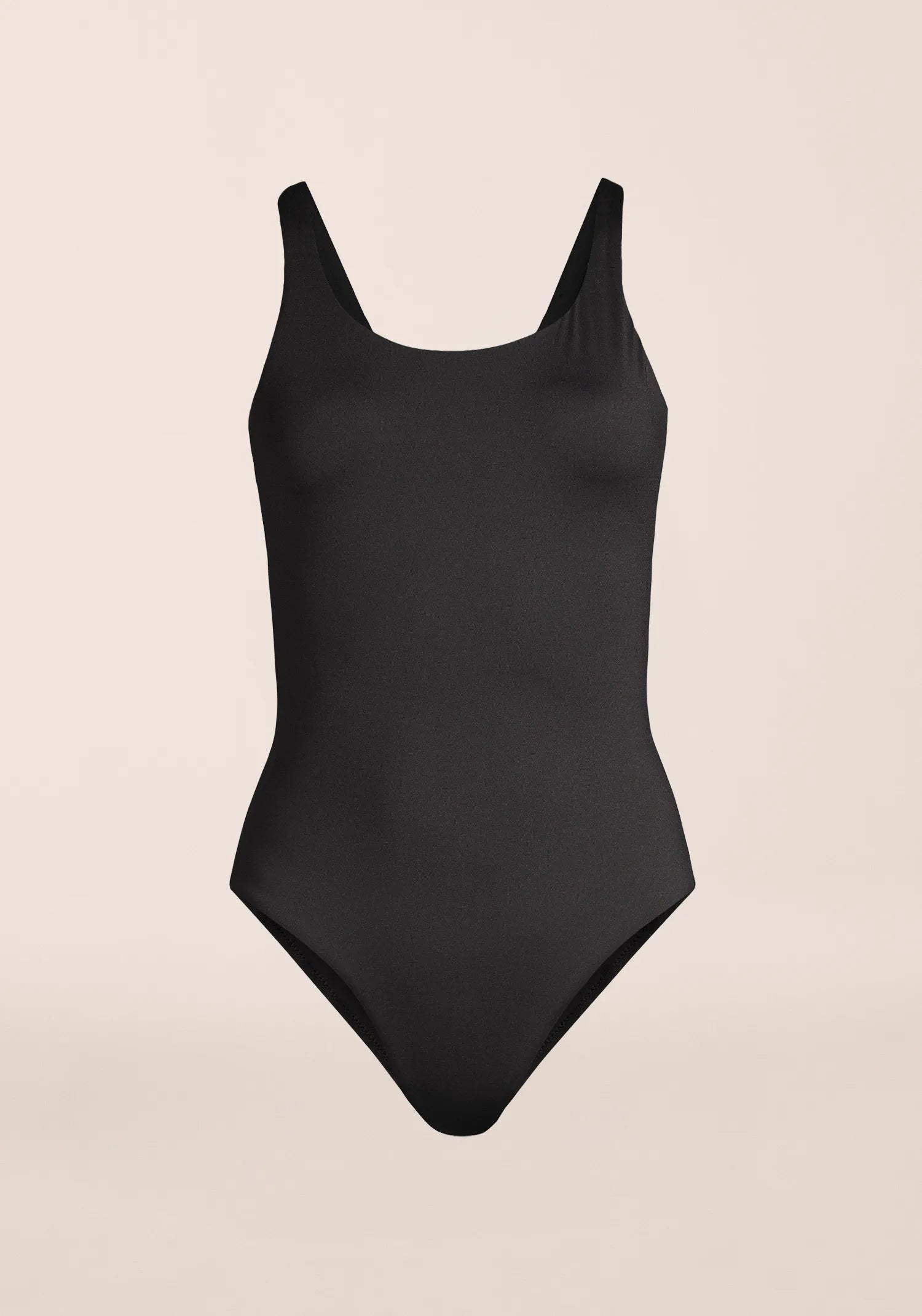 Deep Racerback Swimsuit - Black