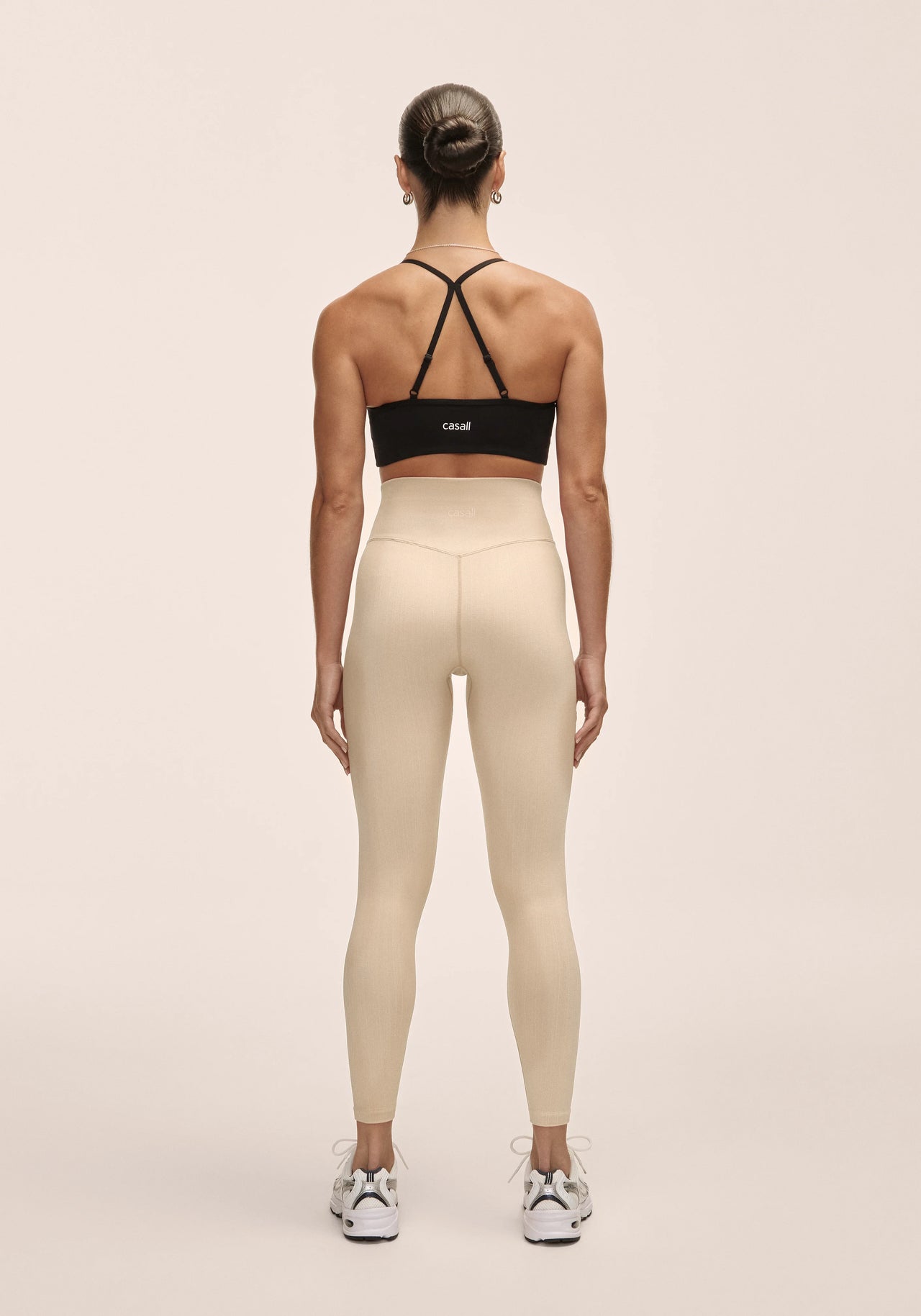 Multi Rib Seamless High Waist Tights - Ecru