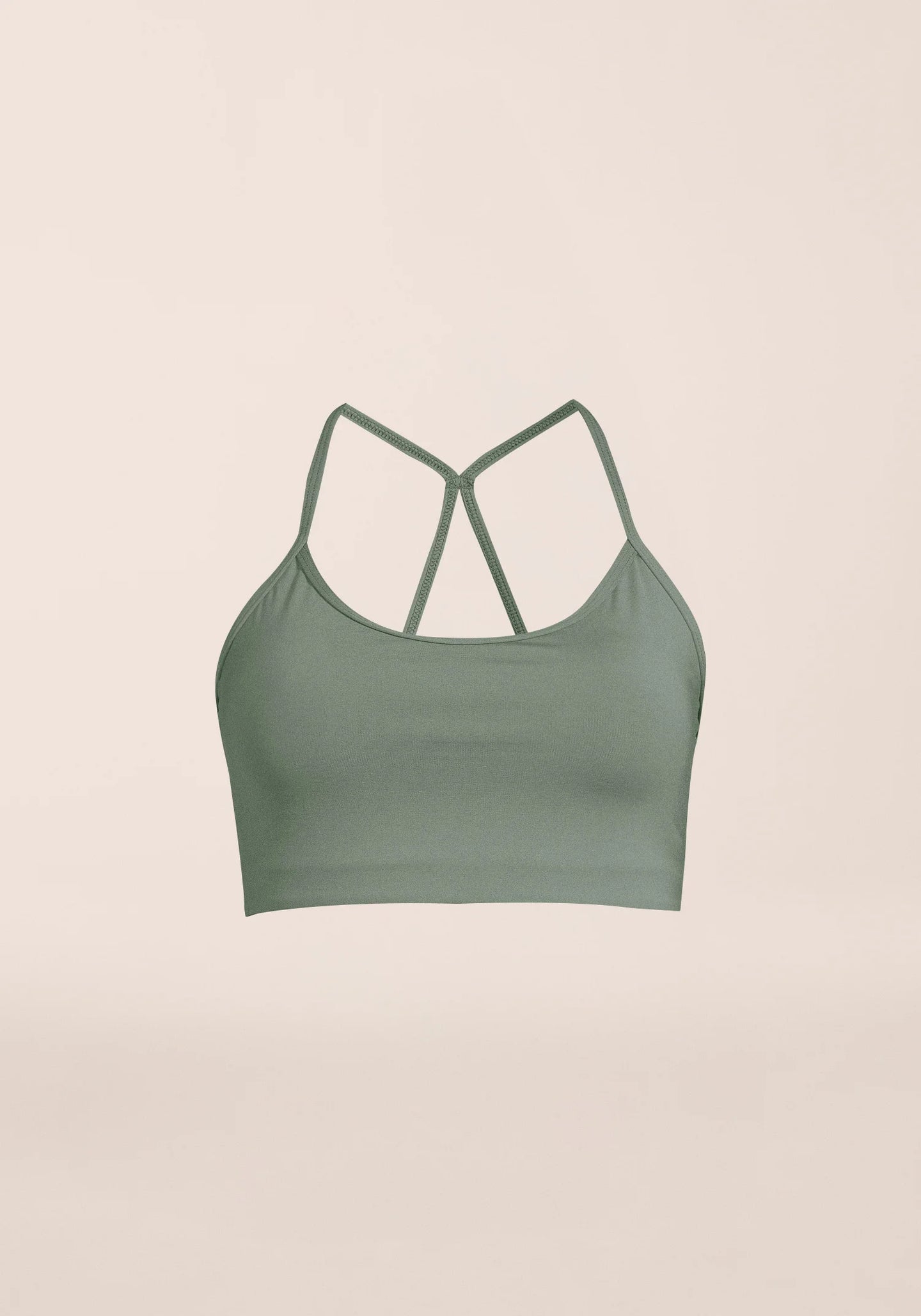 Sleek Strappy Sports Bra - Dusty Green