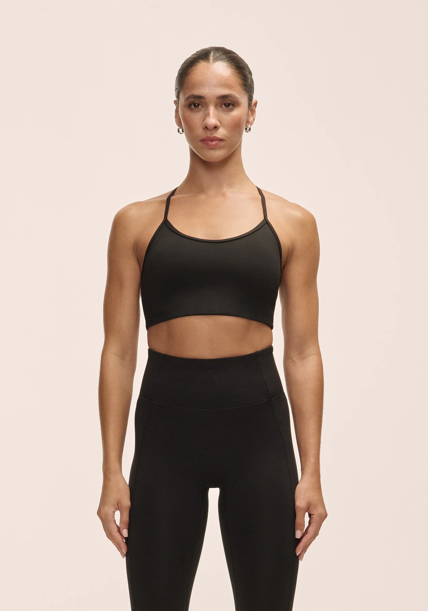 Sleek Strappy Sports Bra - Black