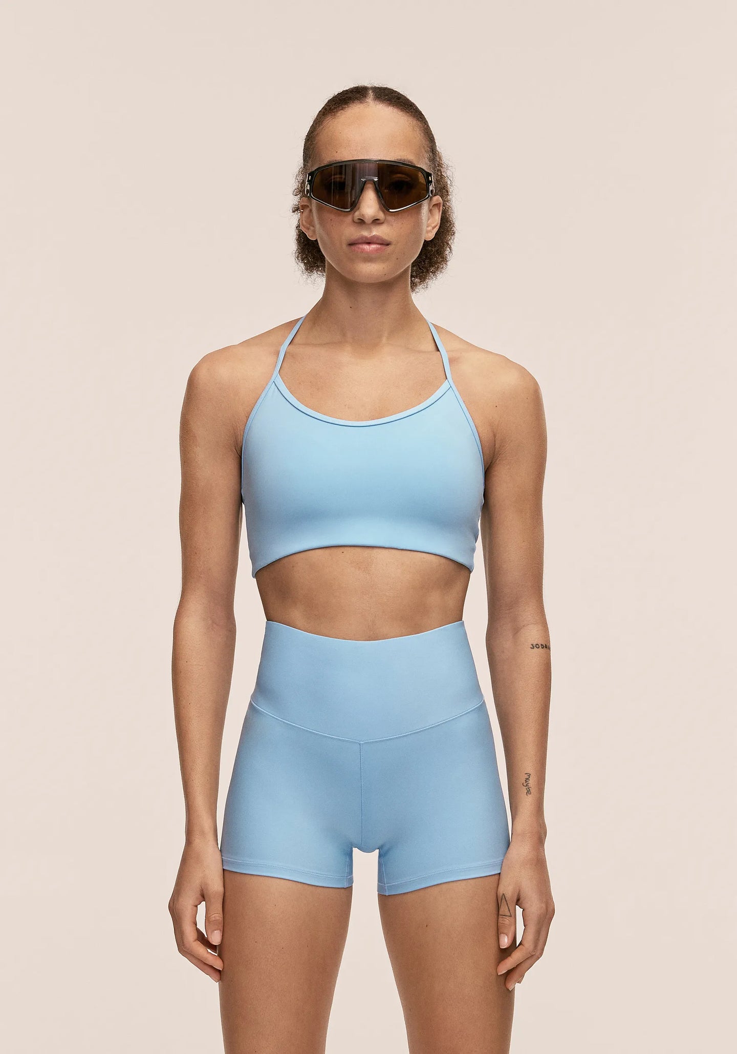 Sleek Strappy Sports Bra - Blue Lagoon