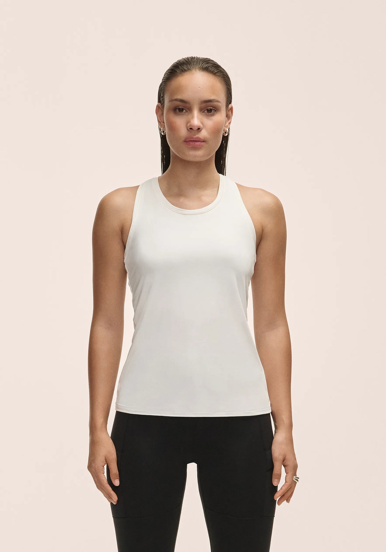 Essential Racerback Tank - White