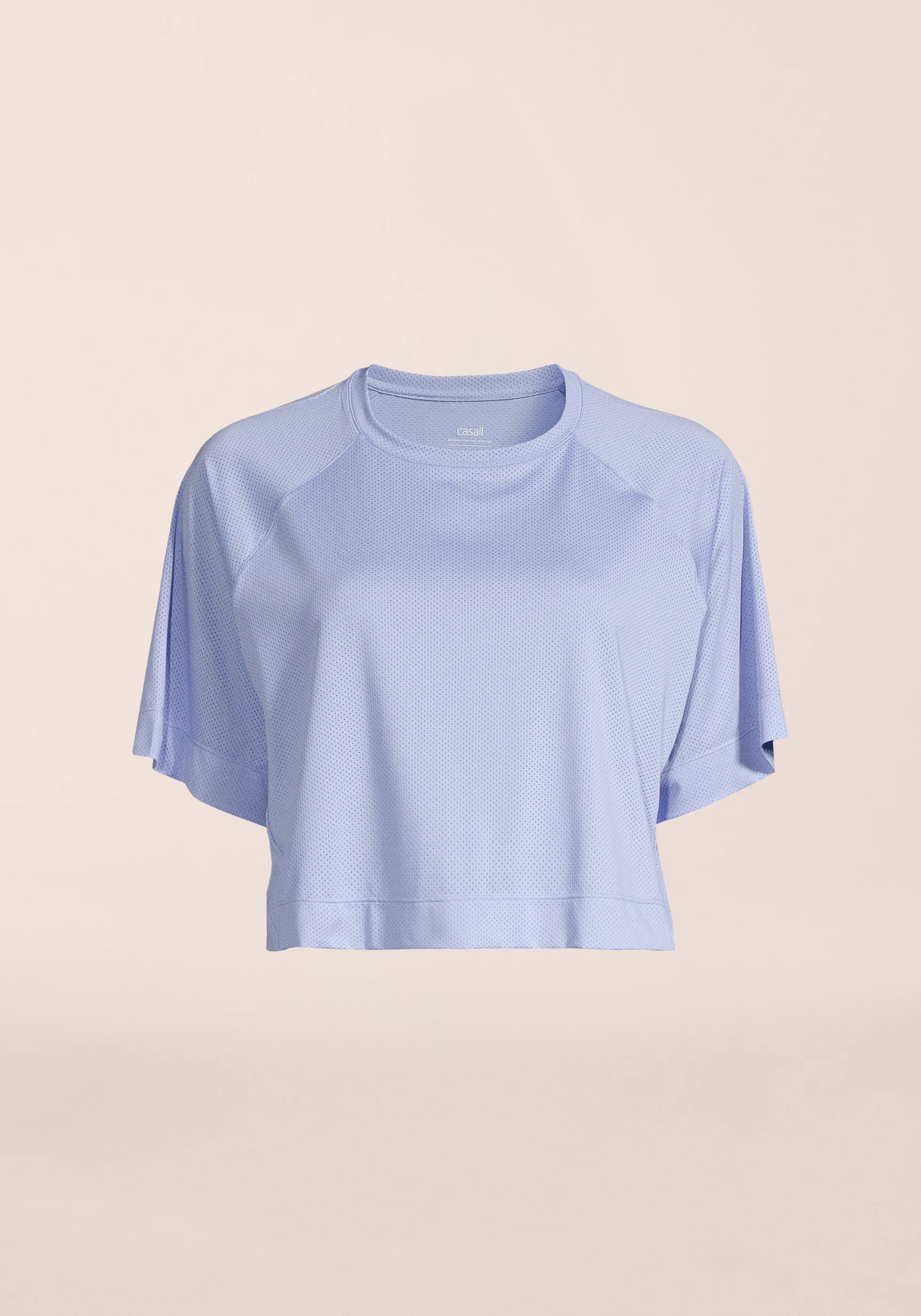 Laser Mesh Crop Tee - Blueberry Mist