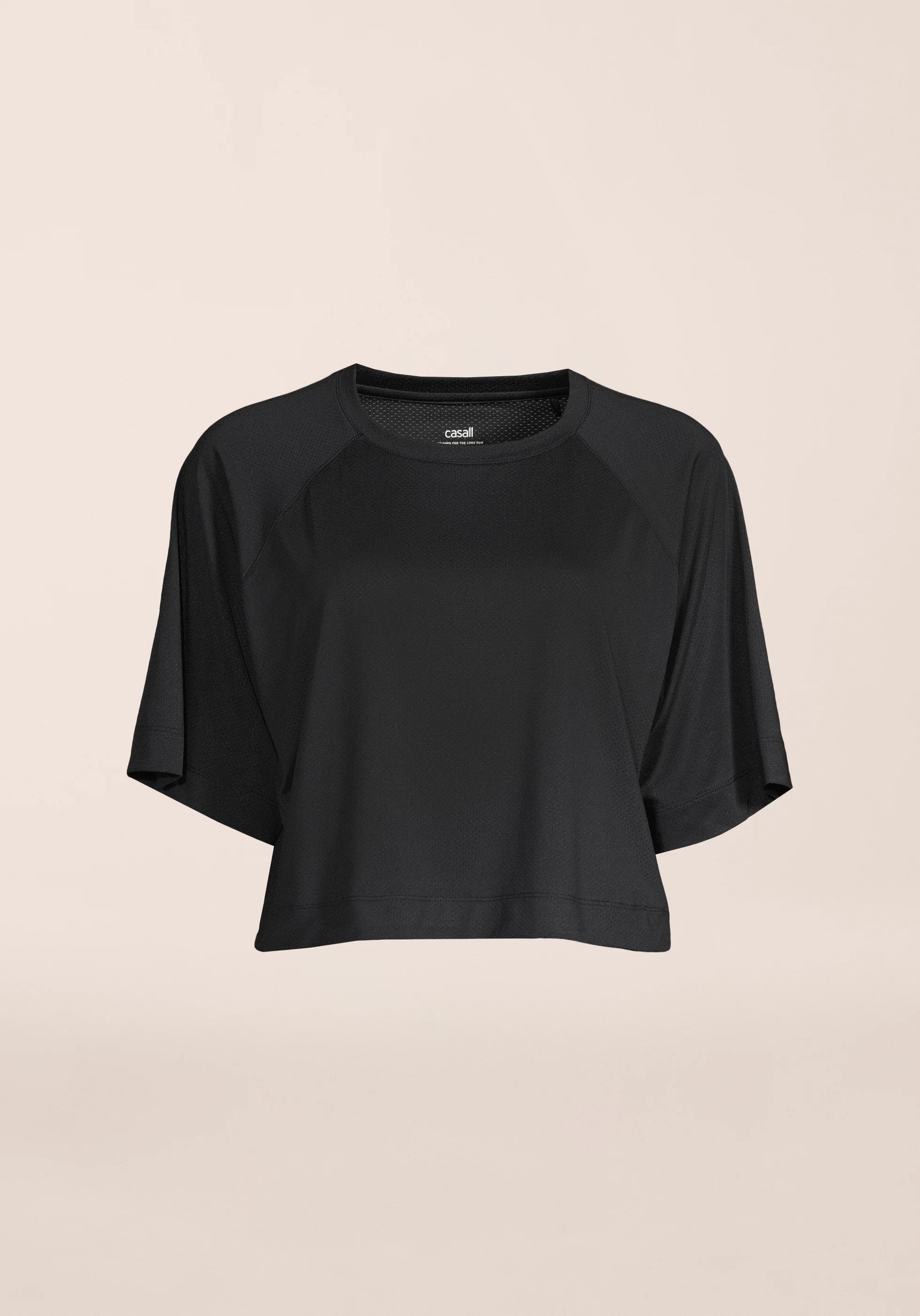 Laser Mesh Crop Tee - Black
