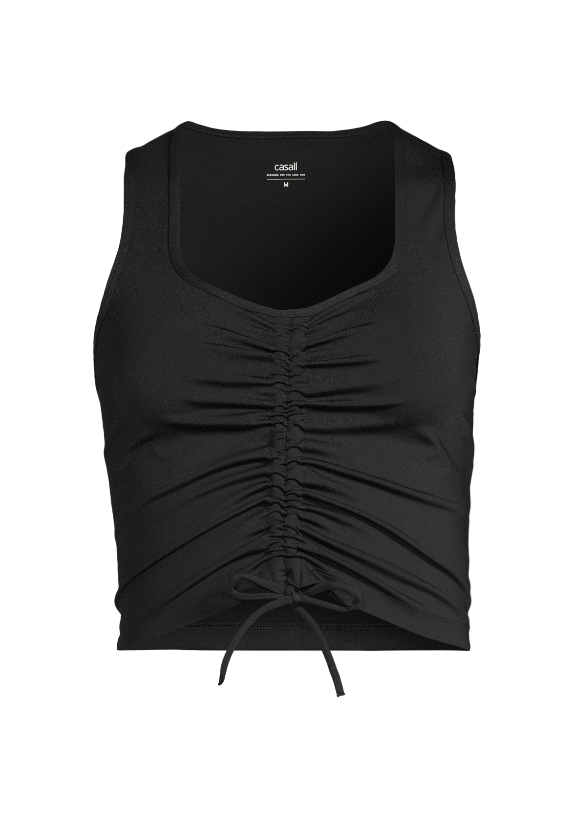Crease Sleeveless Crop Top - Black