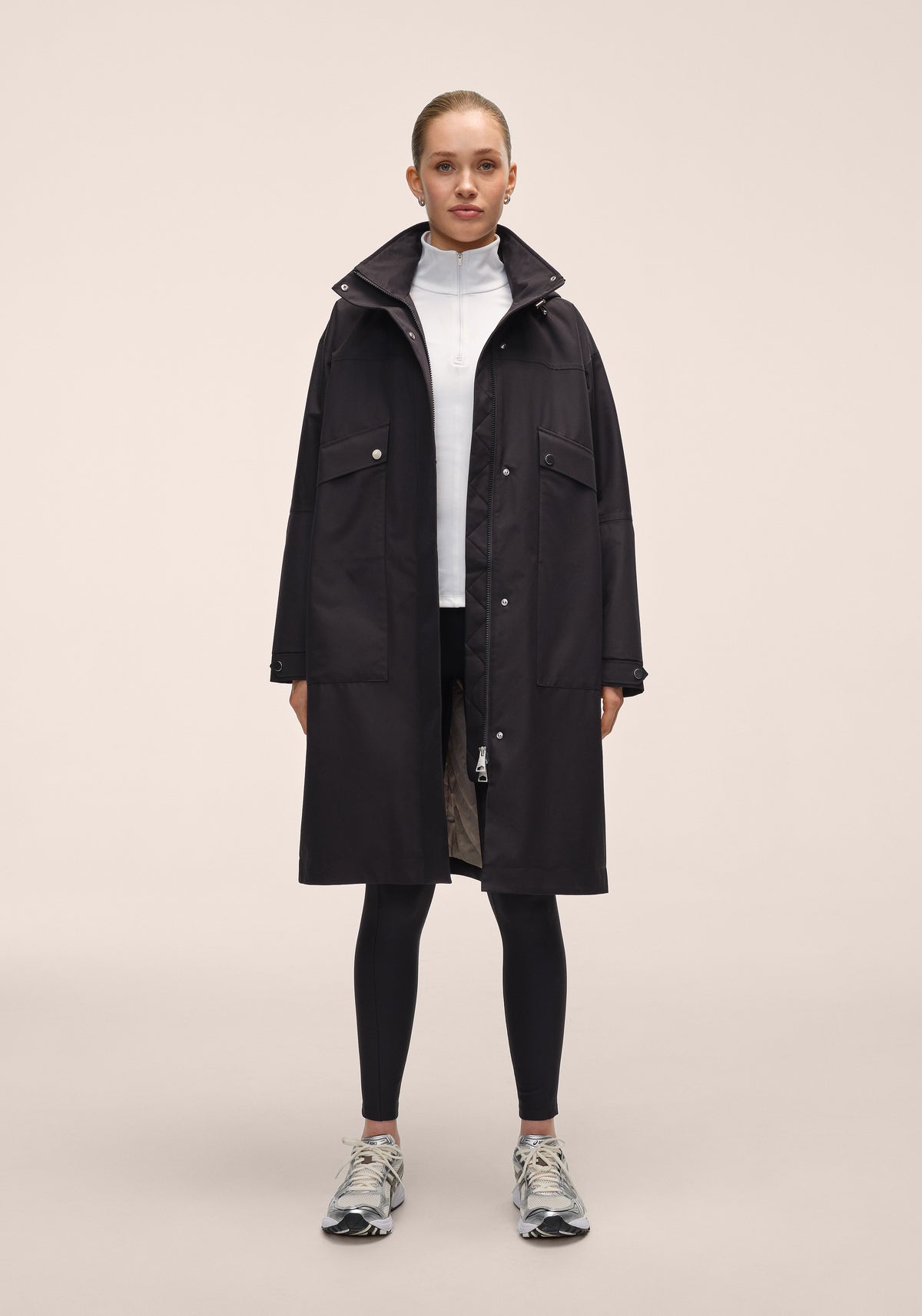 Light Padded Rain Parka - Black