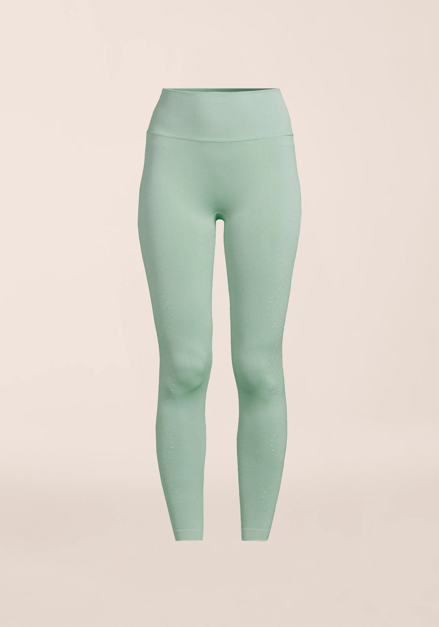 Scallop High Waist Seamless Tights - Statue Green