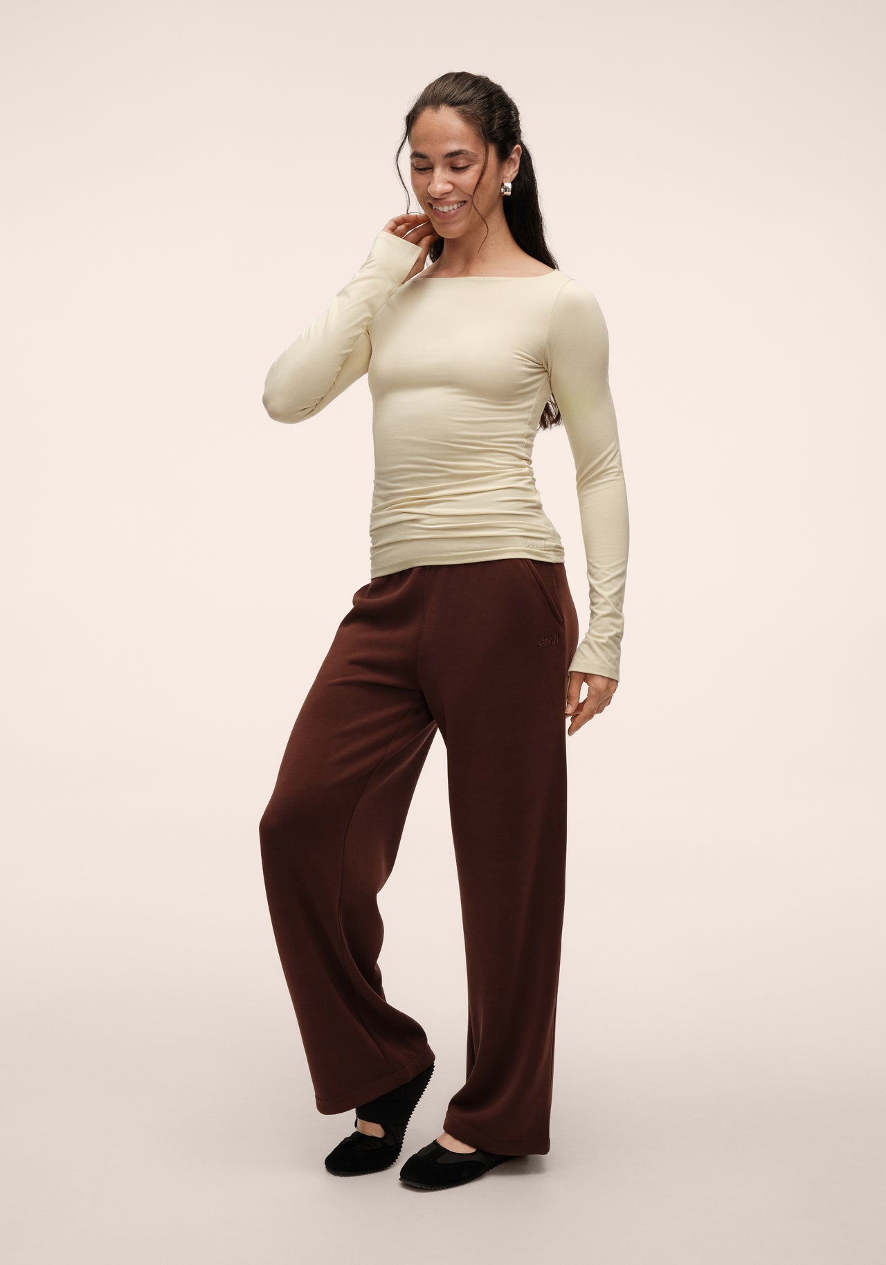 Peachy Straight Leg Jogger - Dark Brown