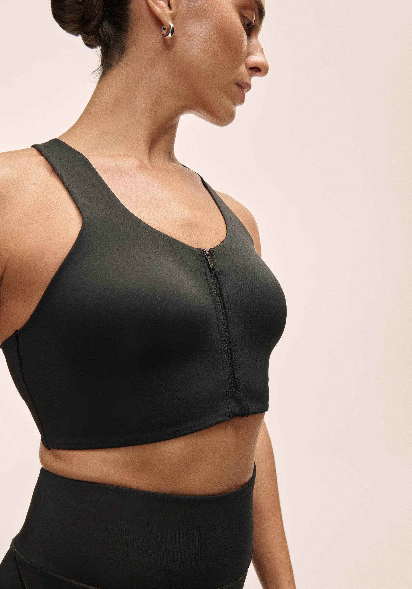Impact Zip Sports Bra - Black