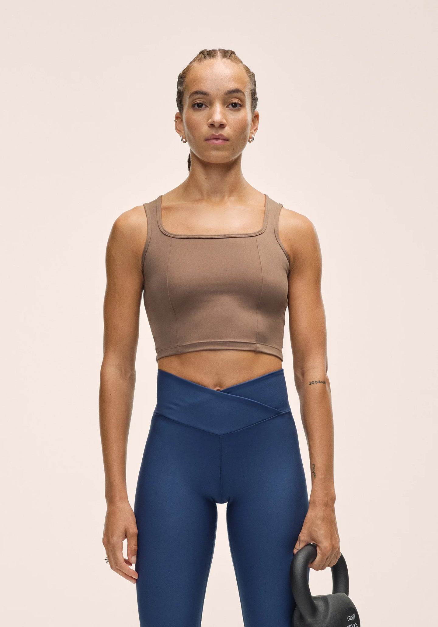 Edge Crop Top Khaki