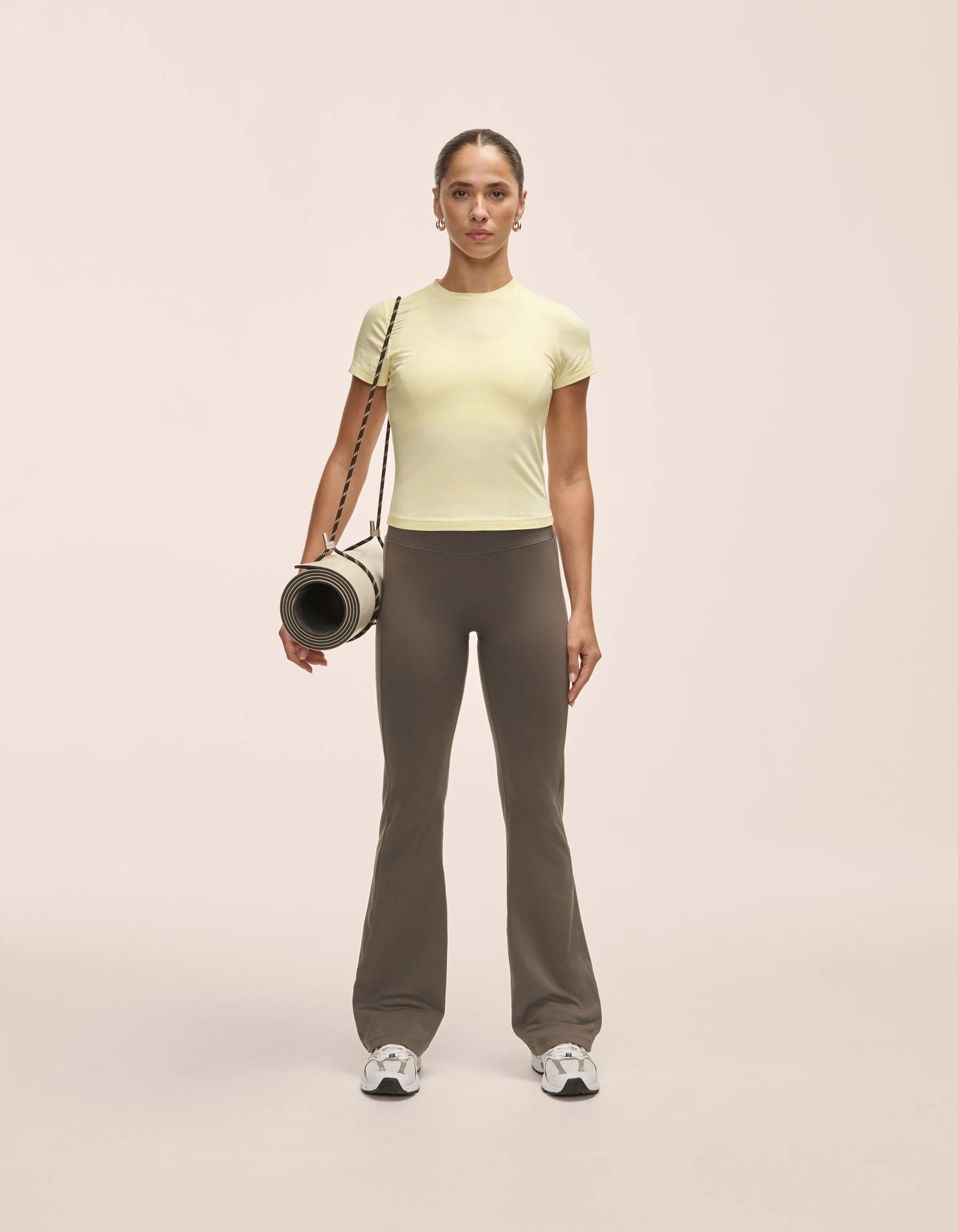Cotton Blend Slim Tee - Yellow Steam