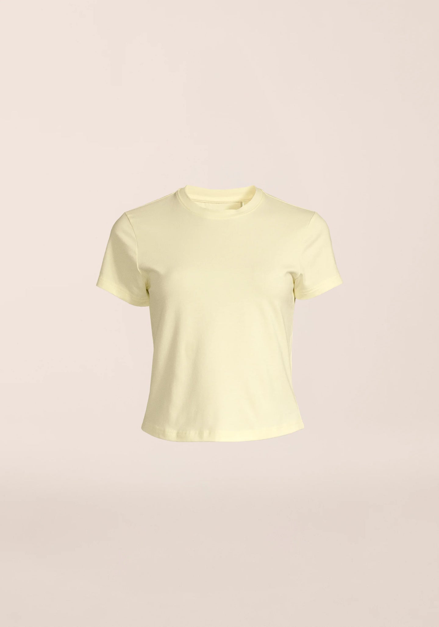 Cotton Blend Slim Tee - Yellow Steam