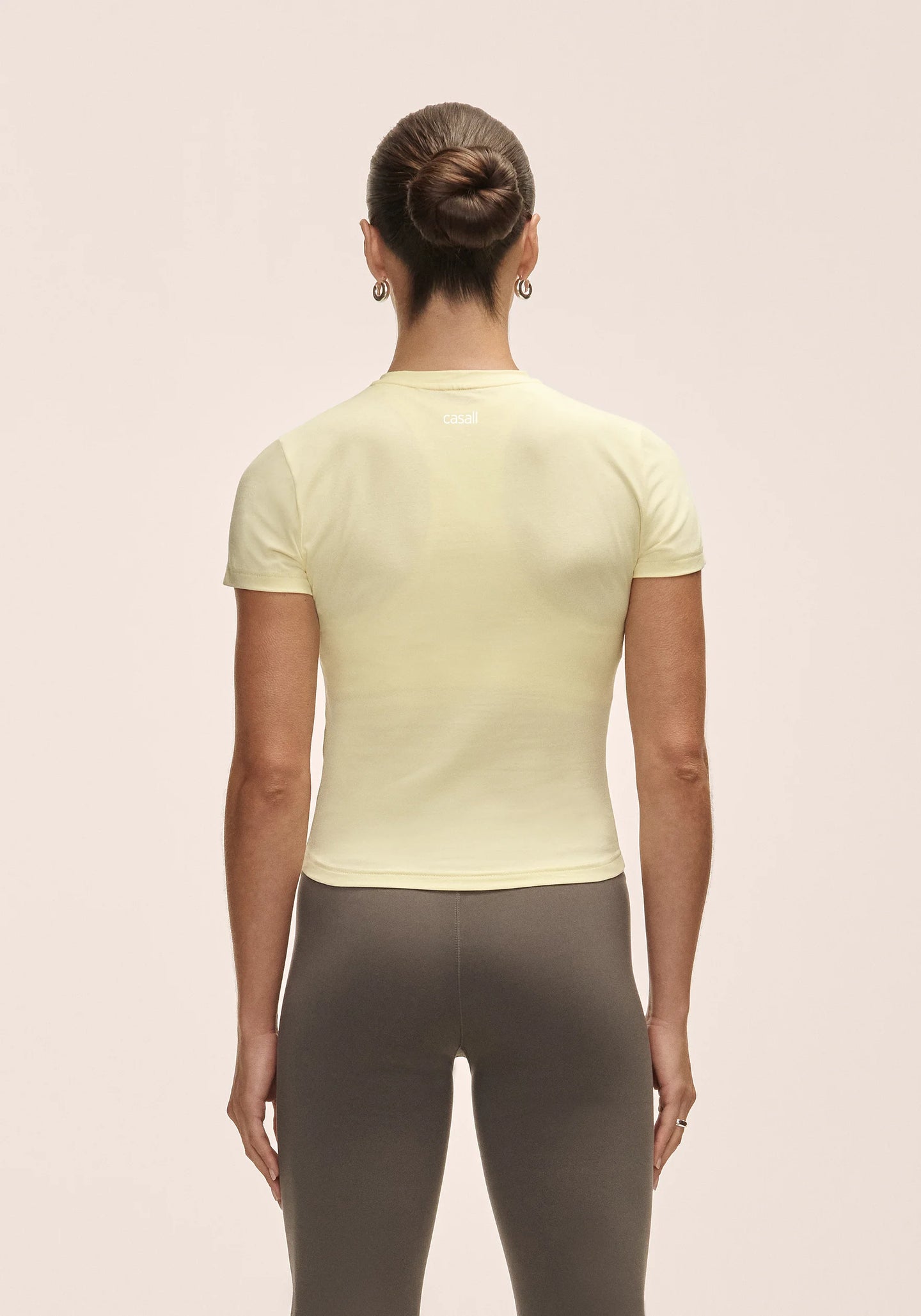 Cotton Blend Slim Tee - Yellow Steam