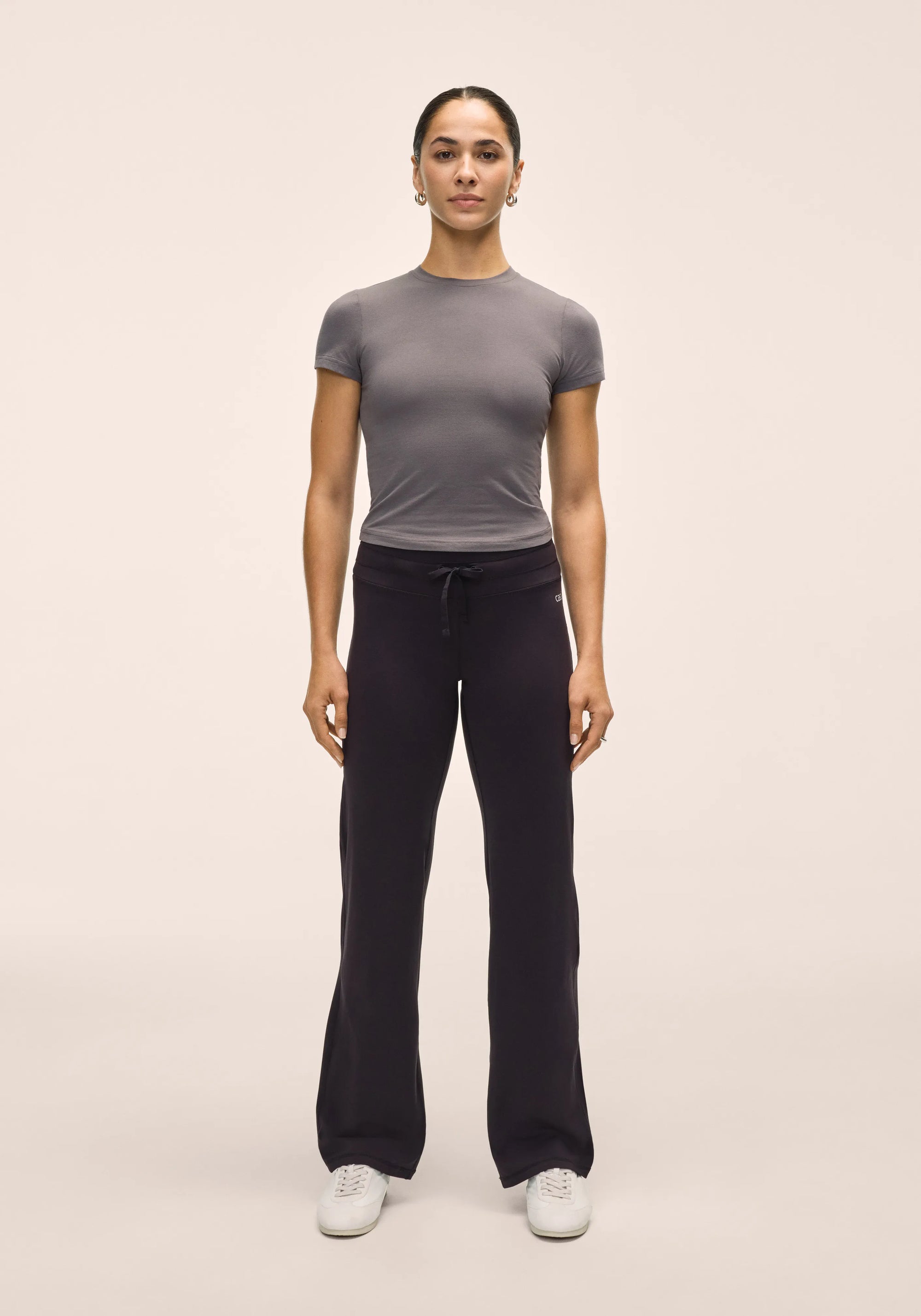Cotton Blend Slim Tee - Dk Grey
