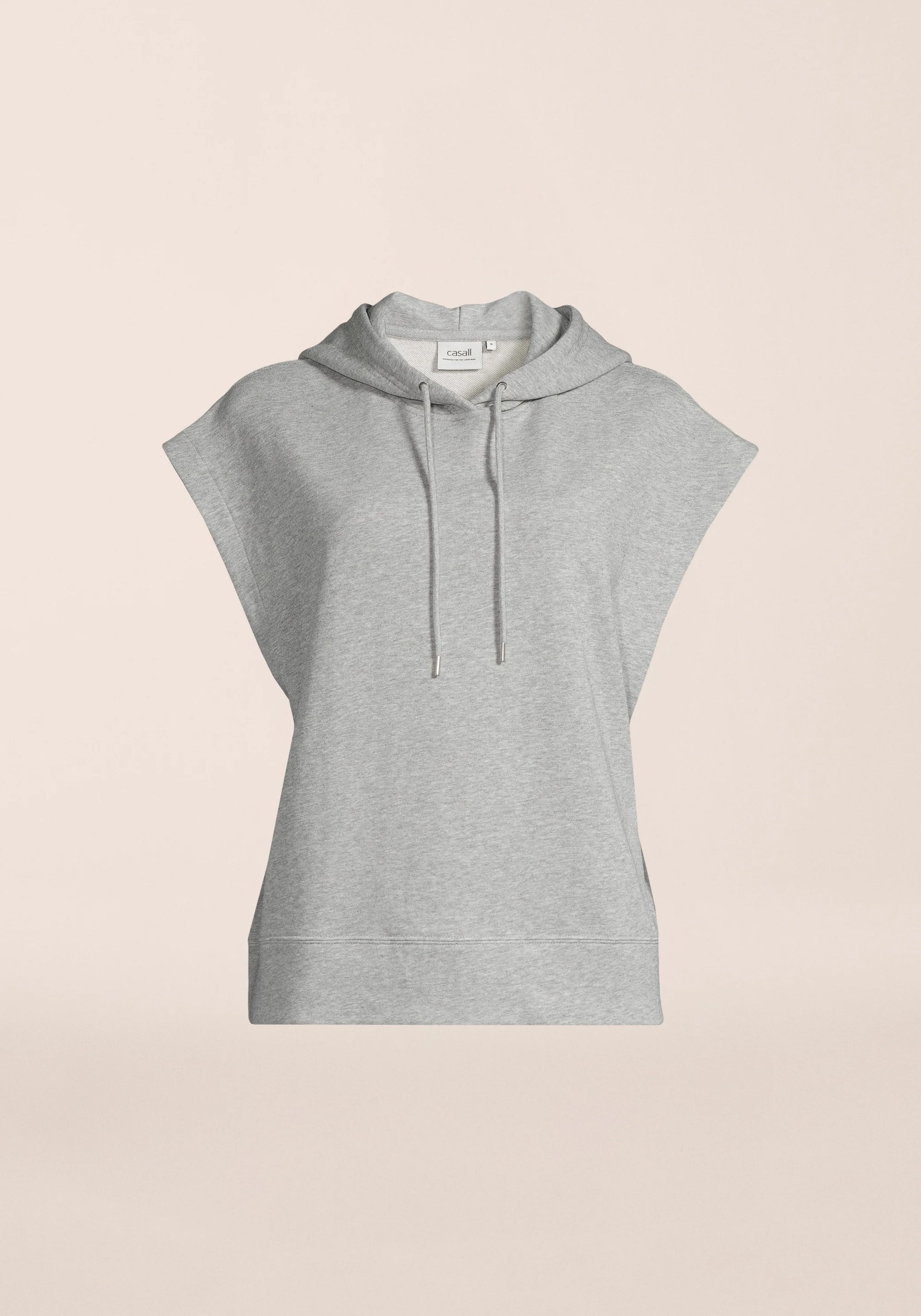 Terry Spring Sleeveless Hoodie - Grey Melange