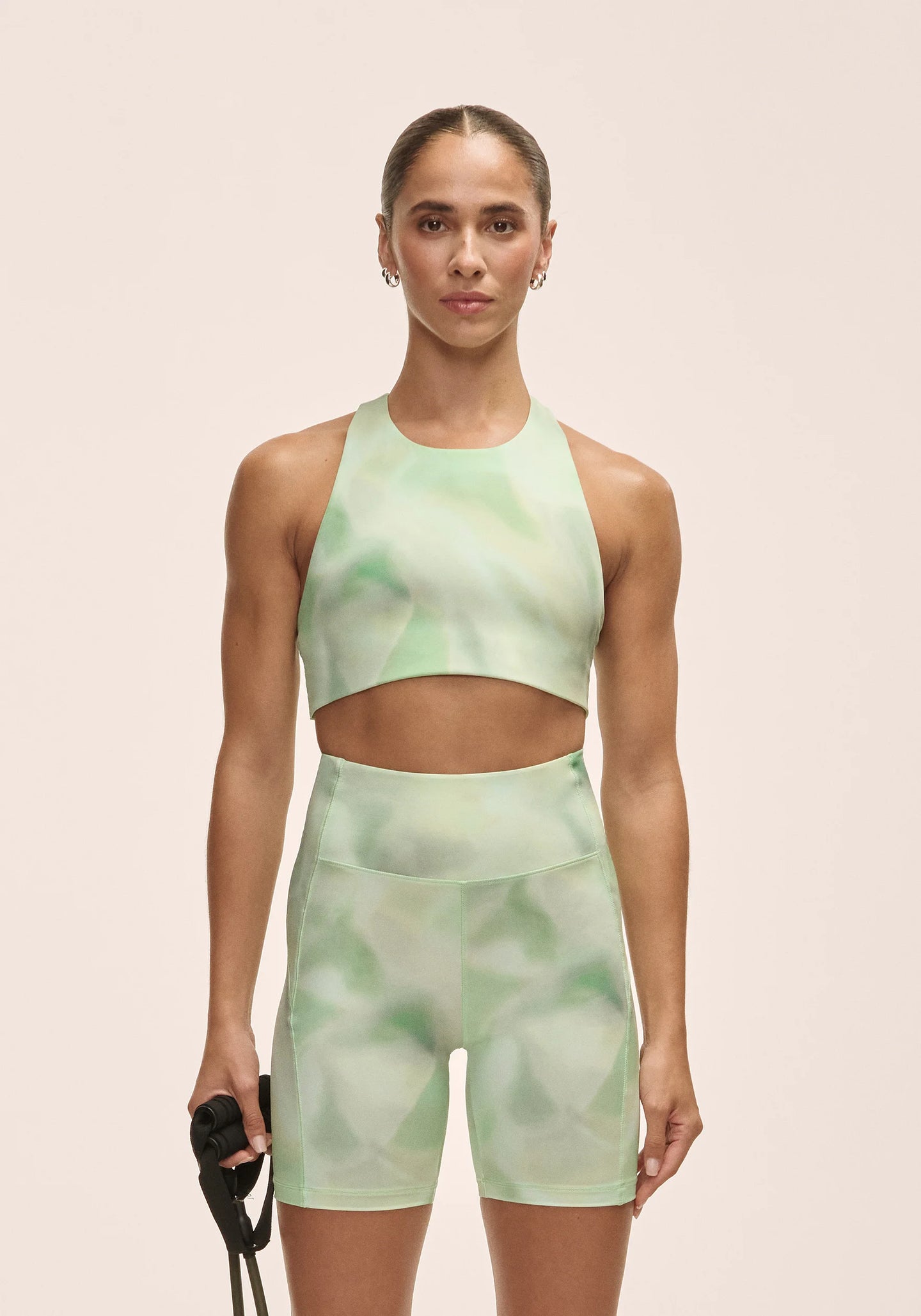 Tie Back Sports Top Illusion Green