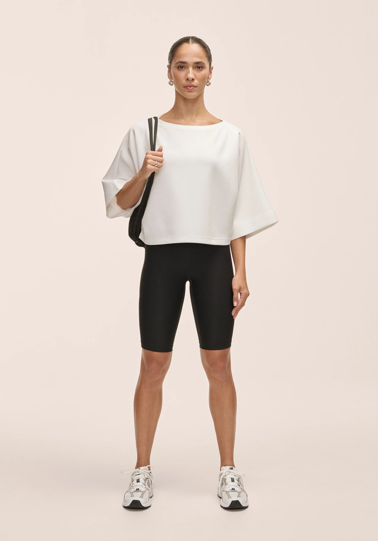 Aria Cropped Boatneck - White