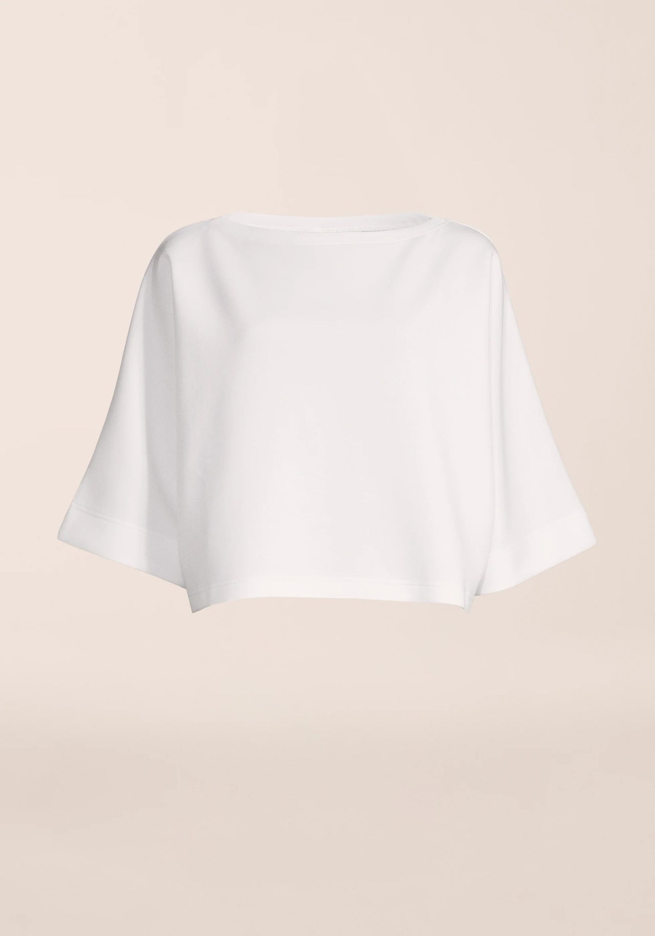 Aria Cropped Boatneck - White