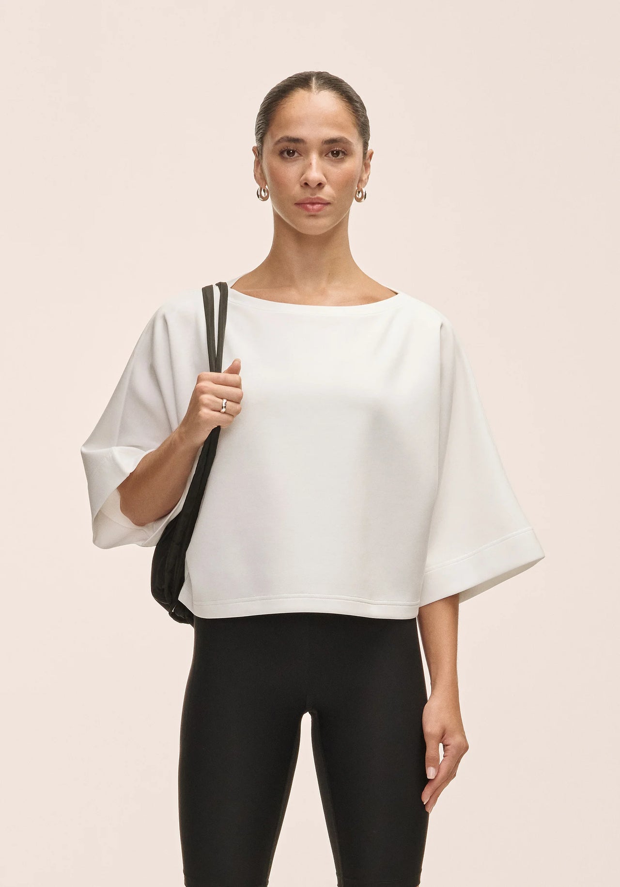 Aria Cropped Boatneck White