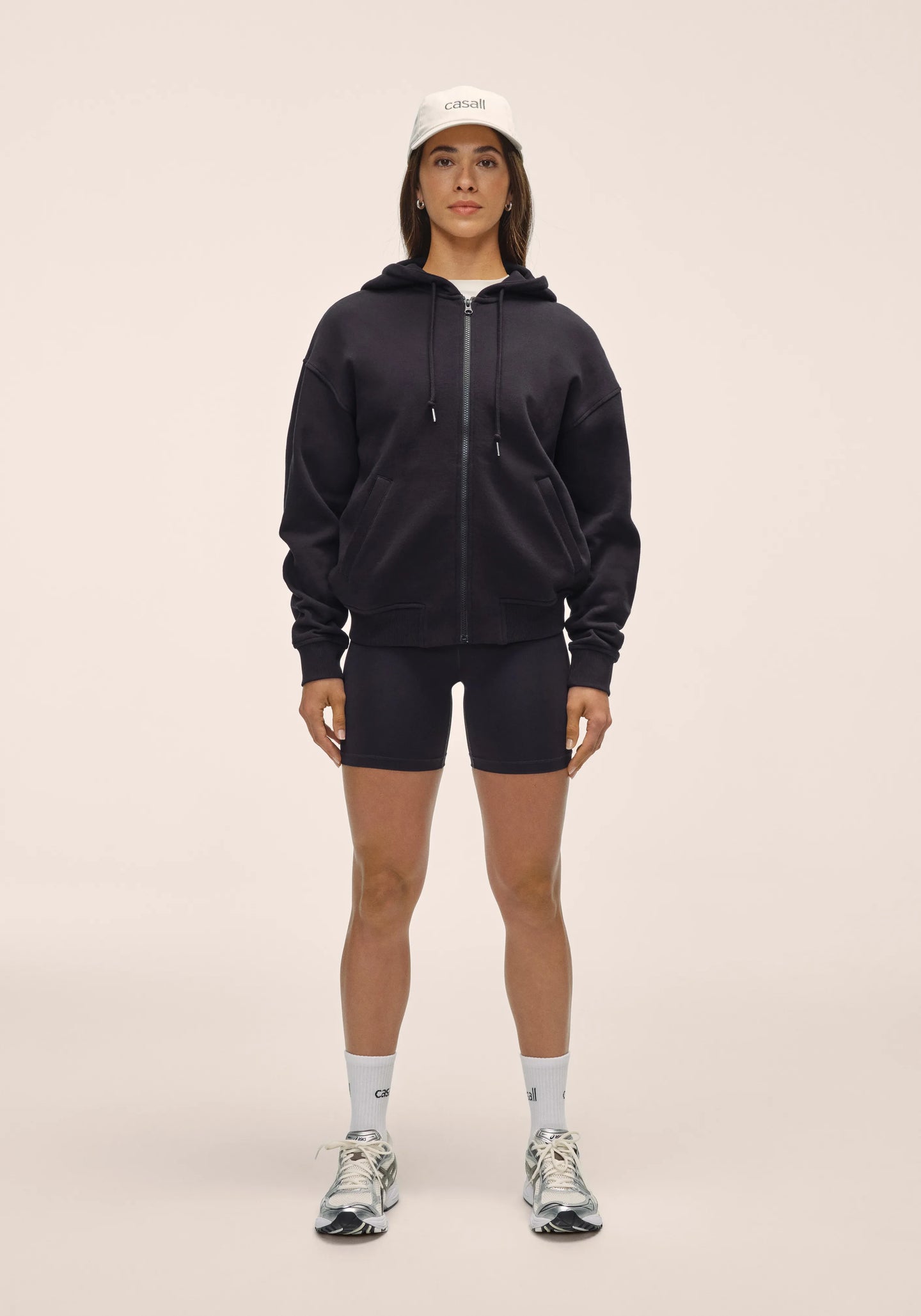 Casual Zip Hoodie - Black