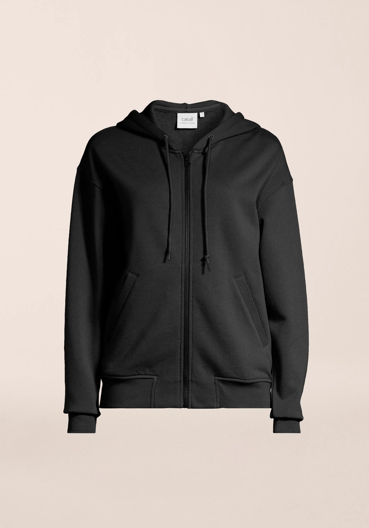 Casual Zip Hoodie - Black