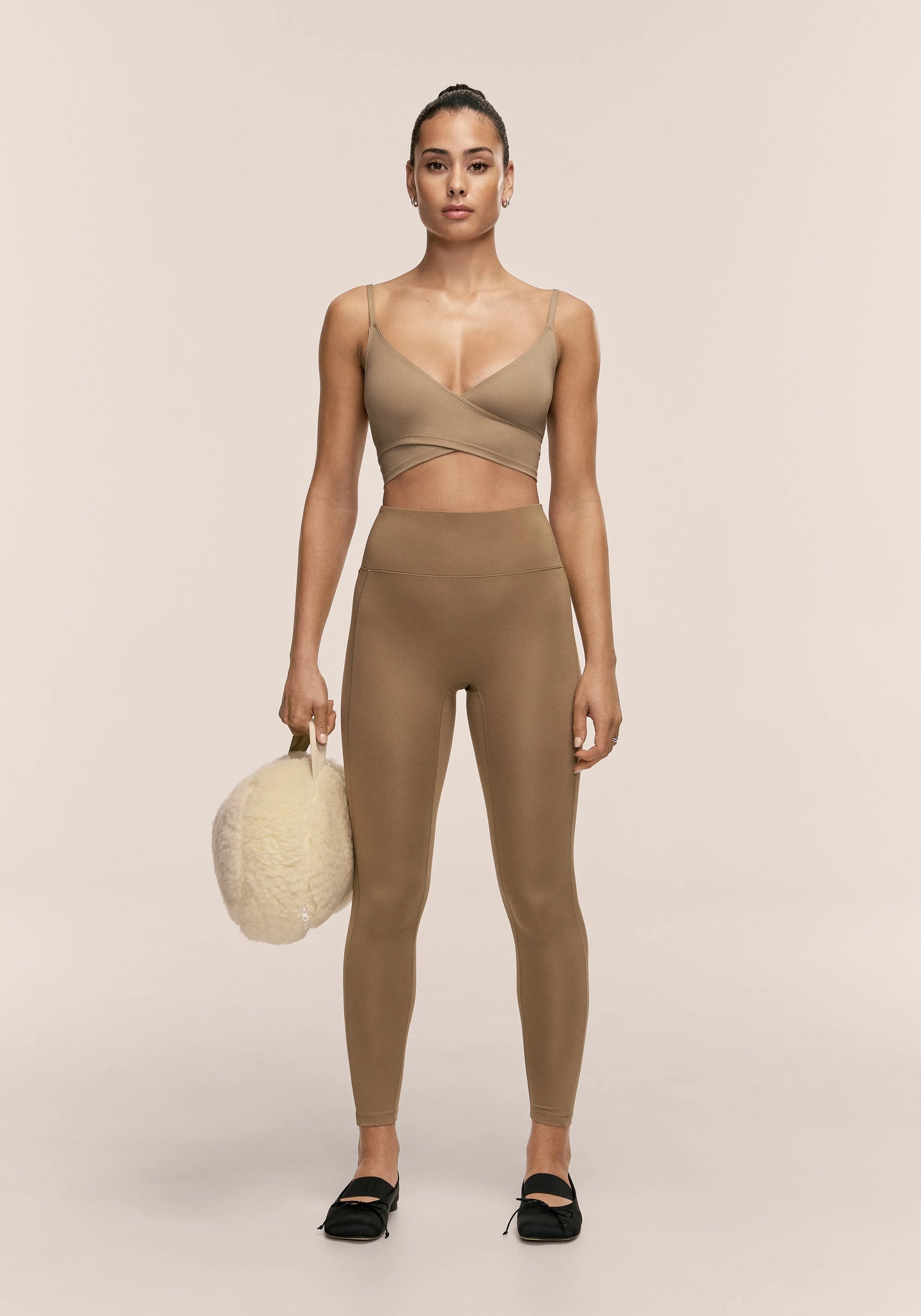 Soft Touch High Waist Tights - Light Khaki