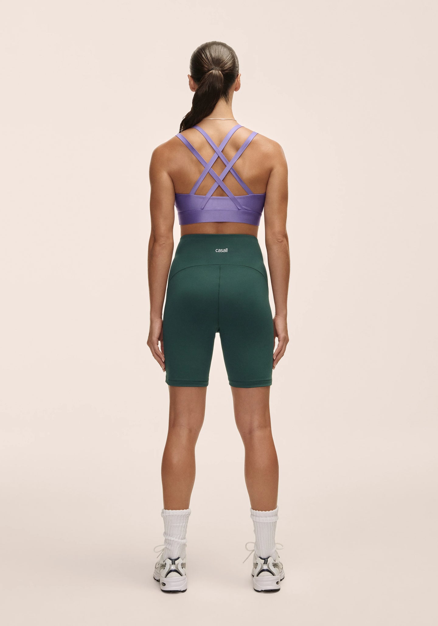 High Waist Bike Shorts - Dark Pine