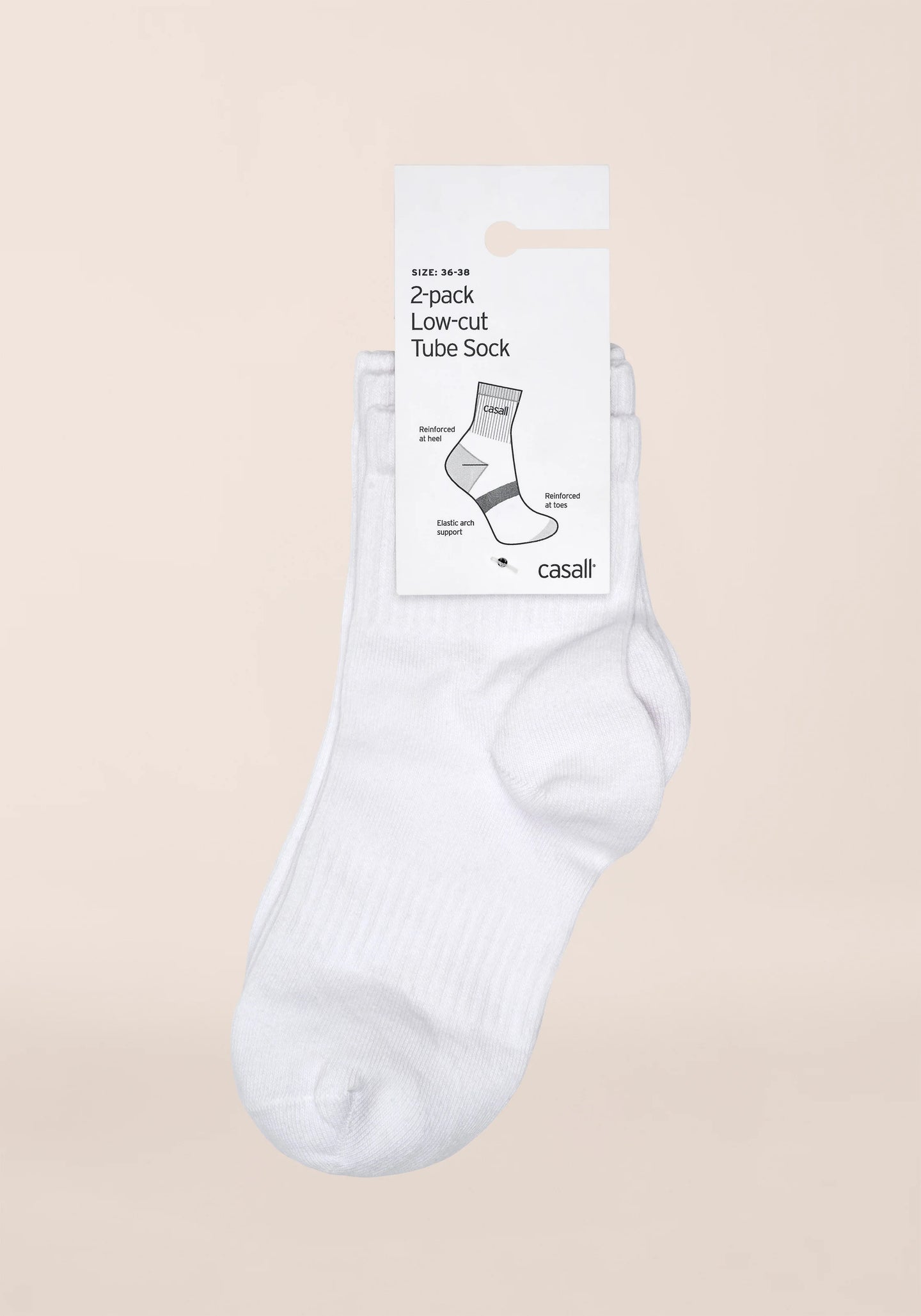 Low-Cut Tube Sock 2-pack - White