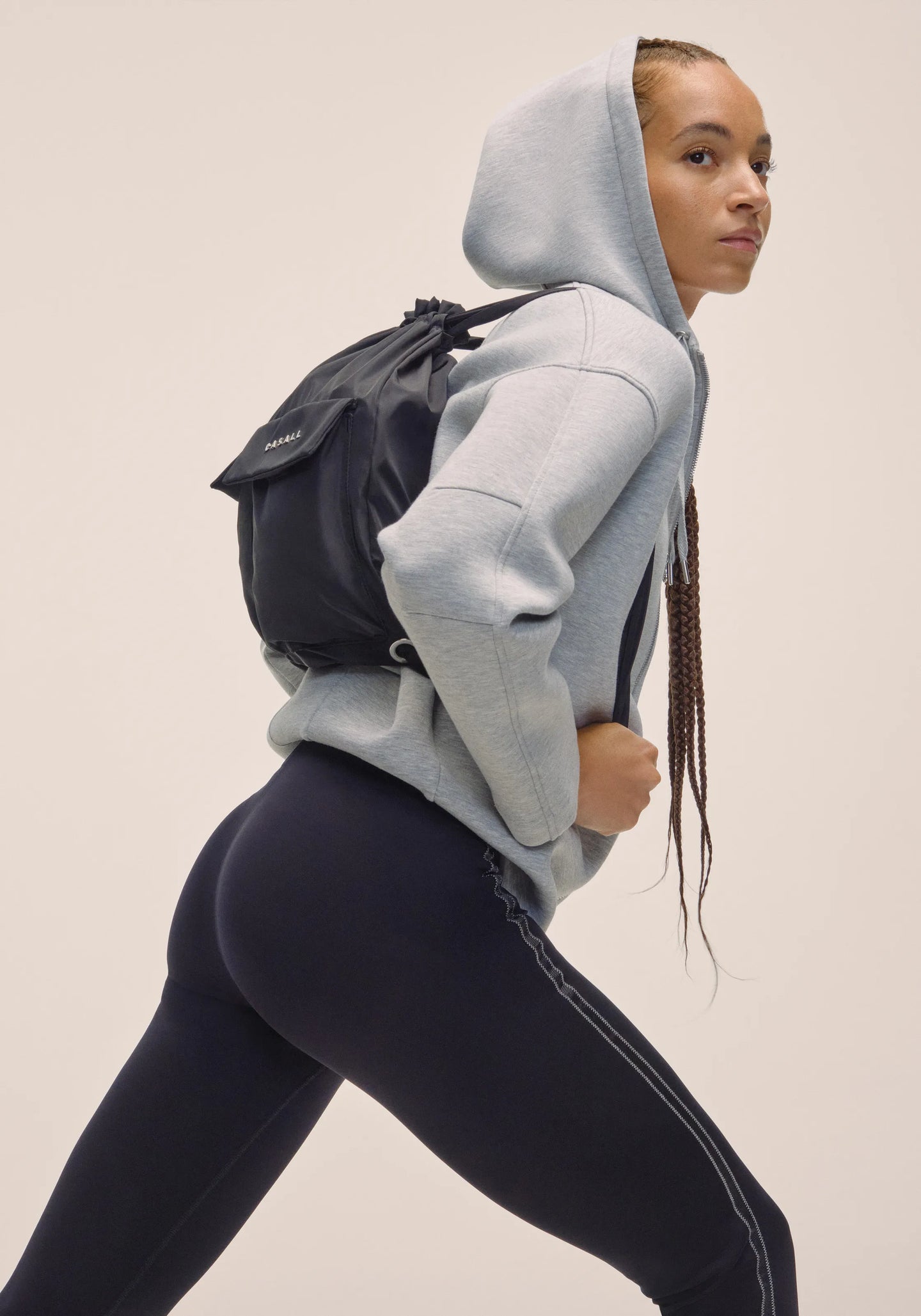 Scuba Billow Zip Hoodie - Grey Melange