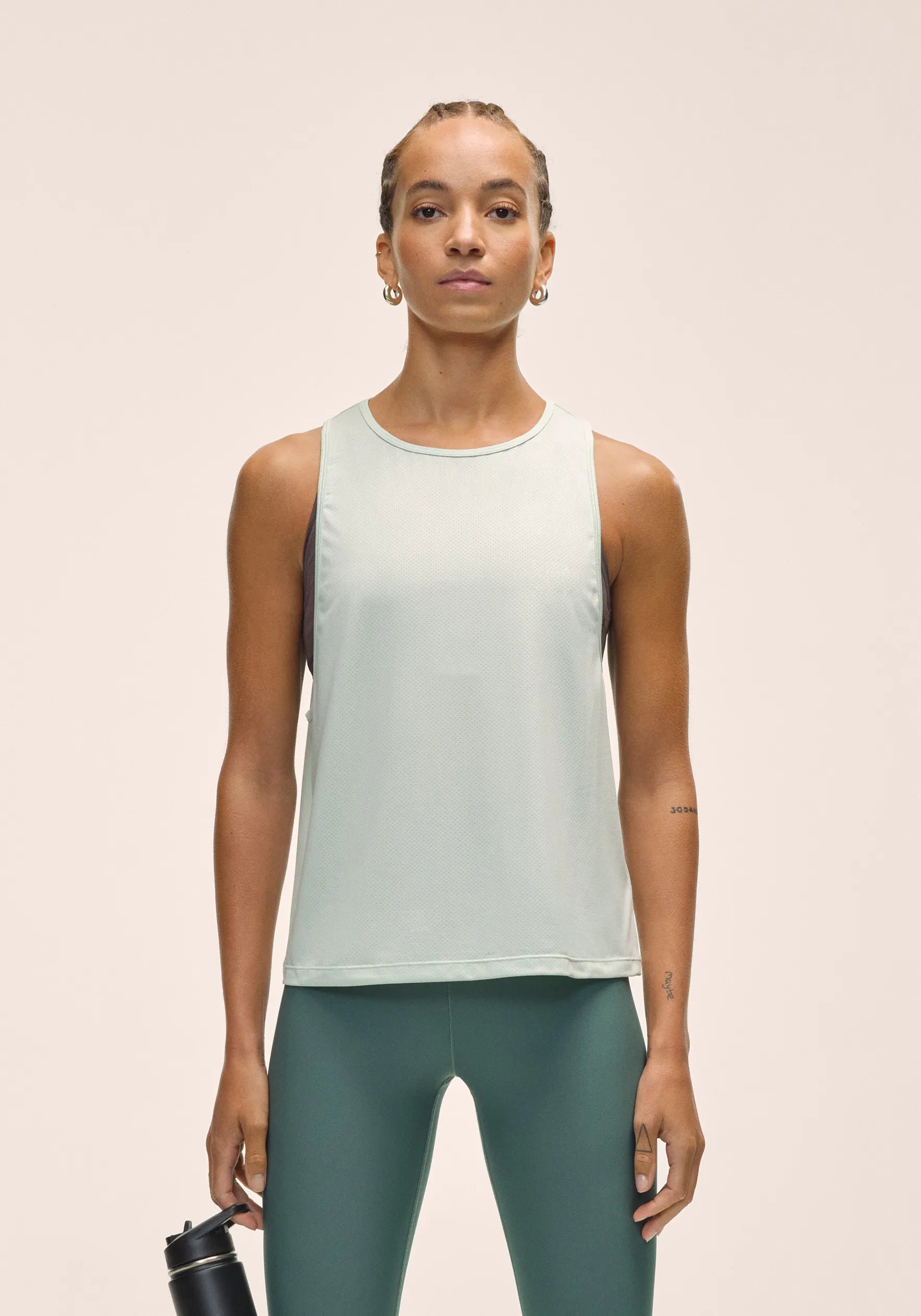 Laser Mesh Flow Tank - Misty Green