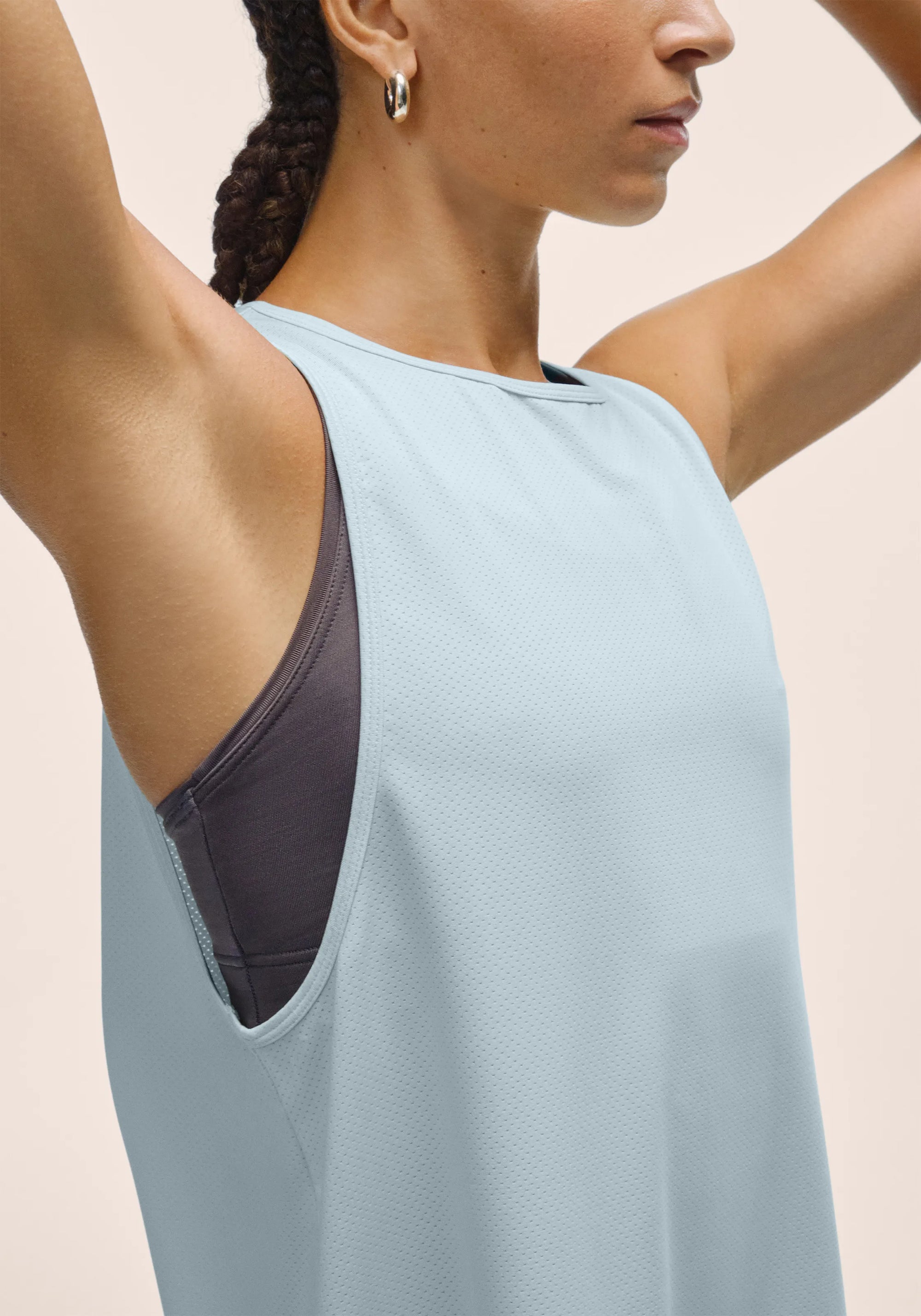 Laser Mesh Flow Tank - Aqua Glow